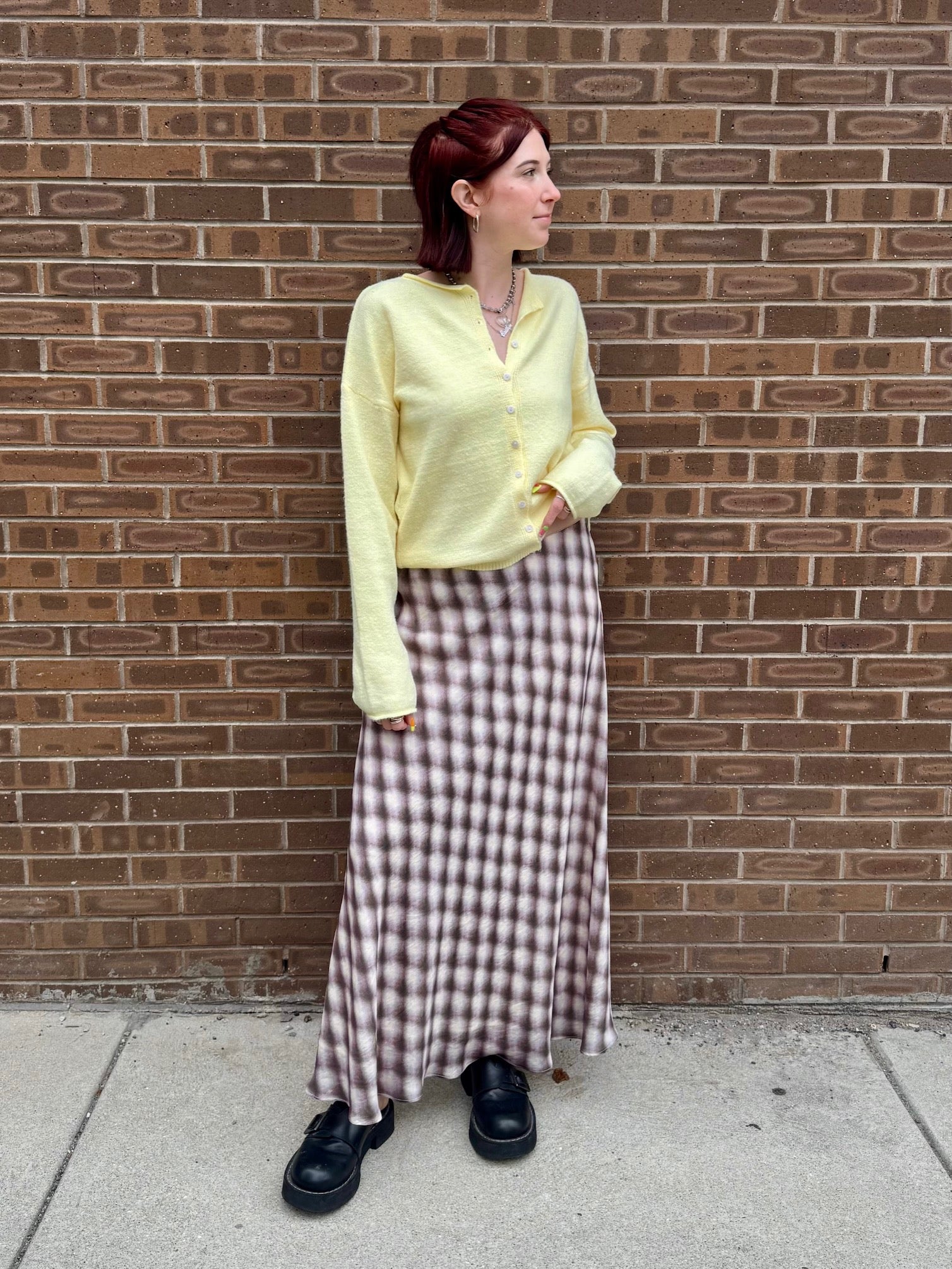 August Checkered Maxi Skirt