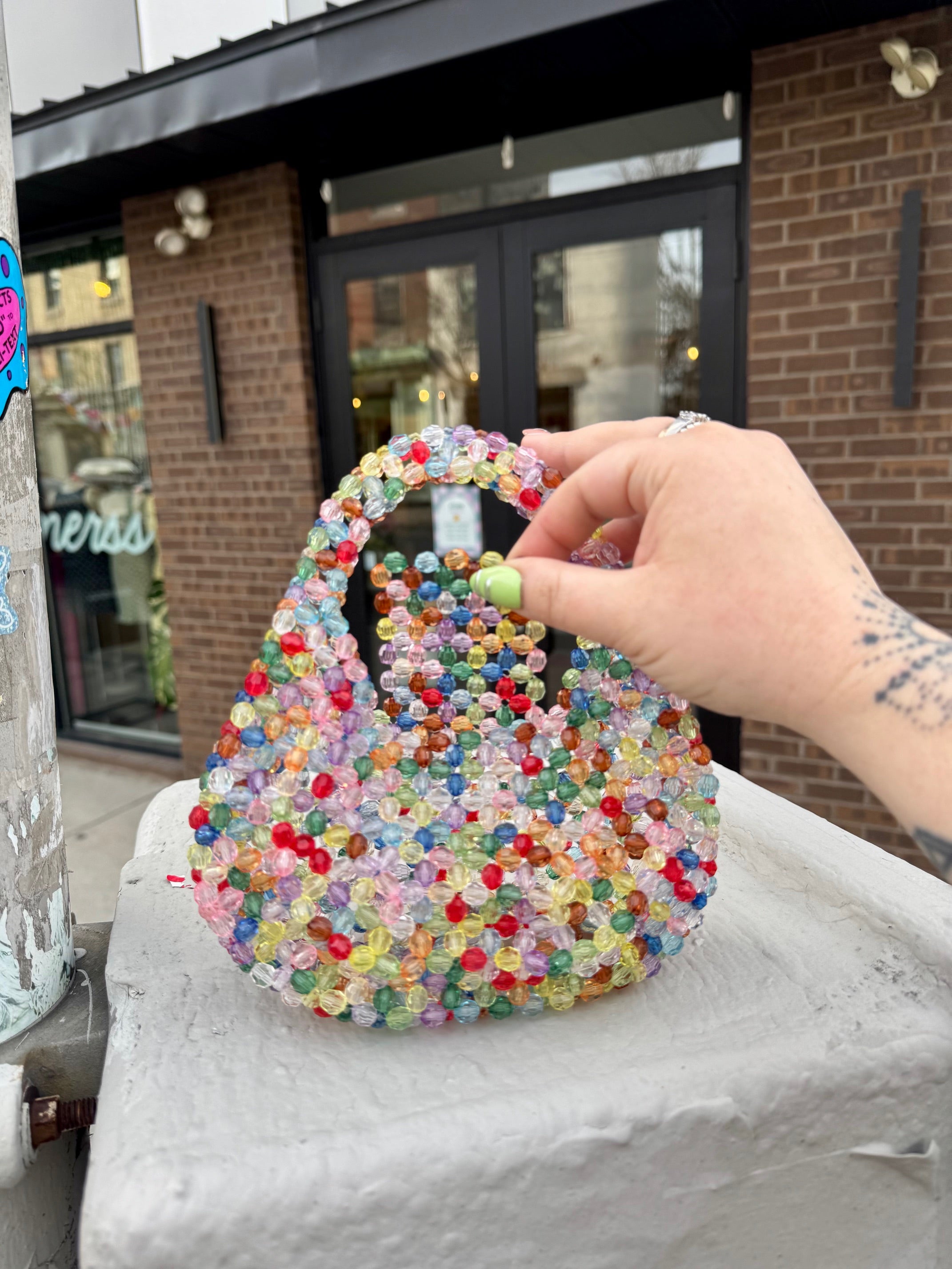 Mini Rainbow Beaded Bag