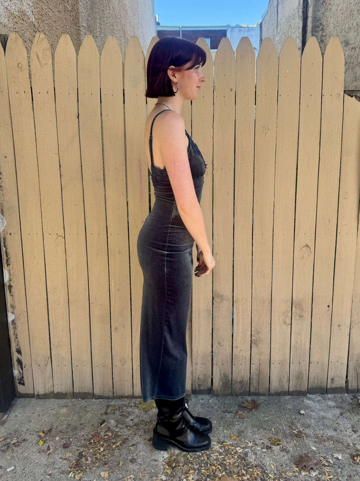 Blue Velvet Midi Dress
