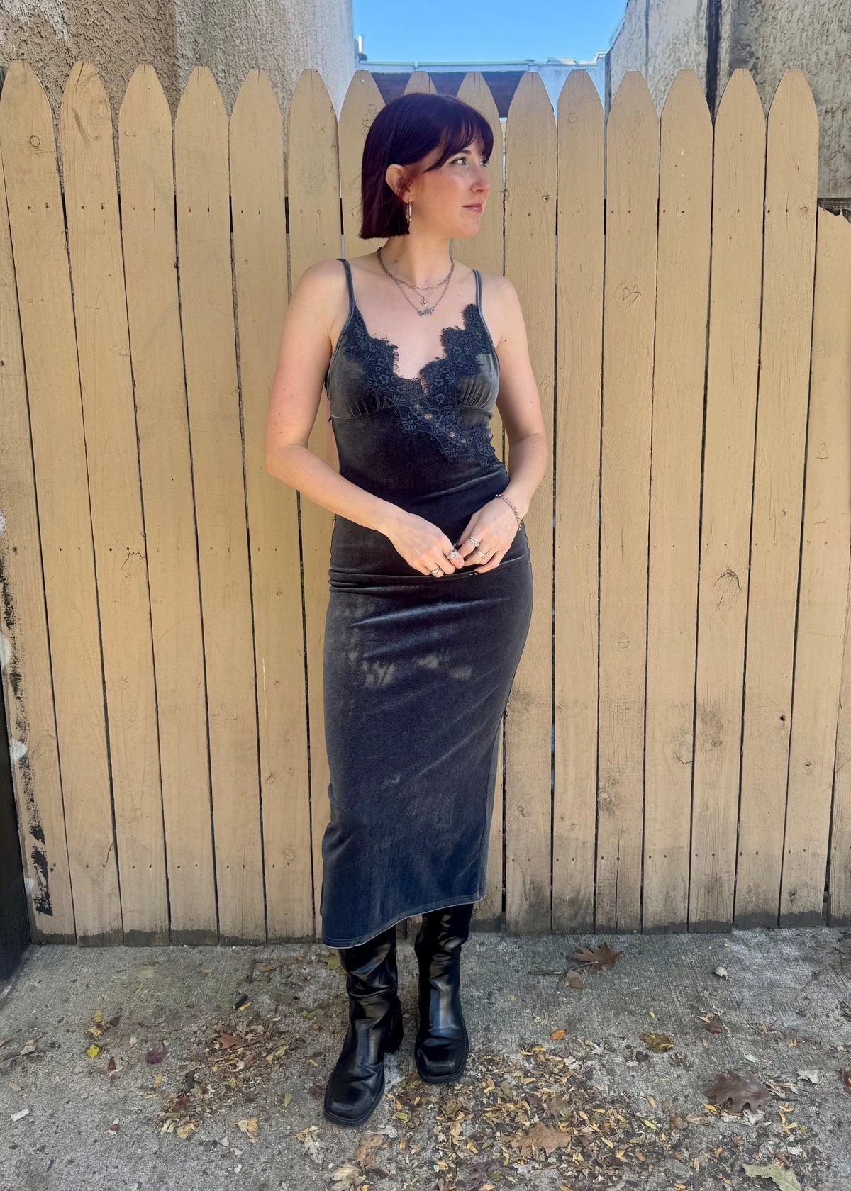 Blue Velvet Midi Dress