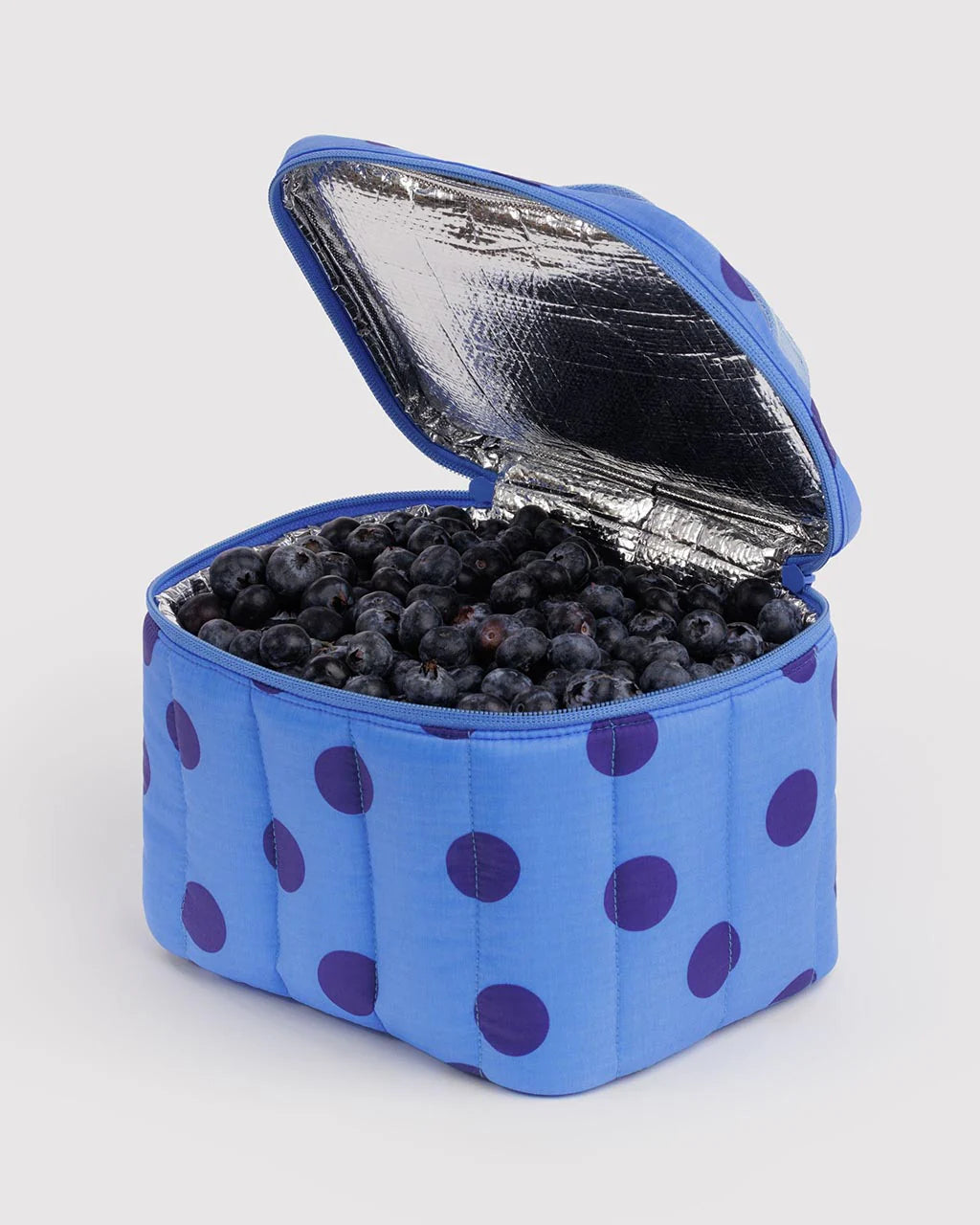 Puffy Lunch Bag - Blue Polka Dot