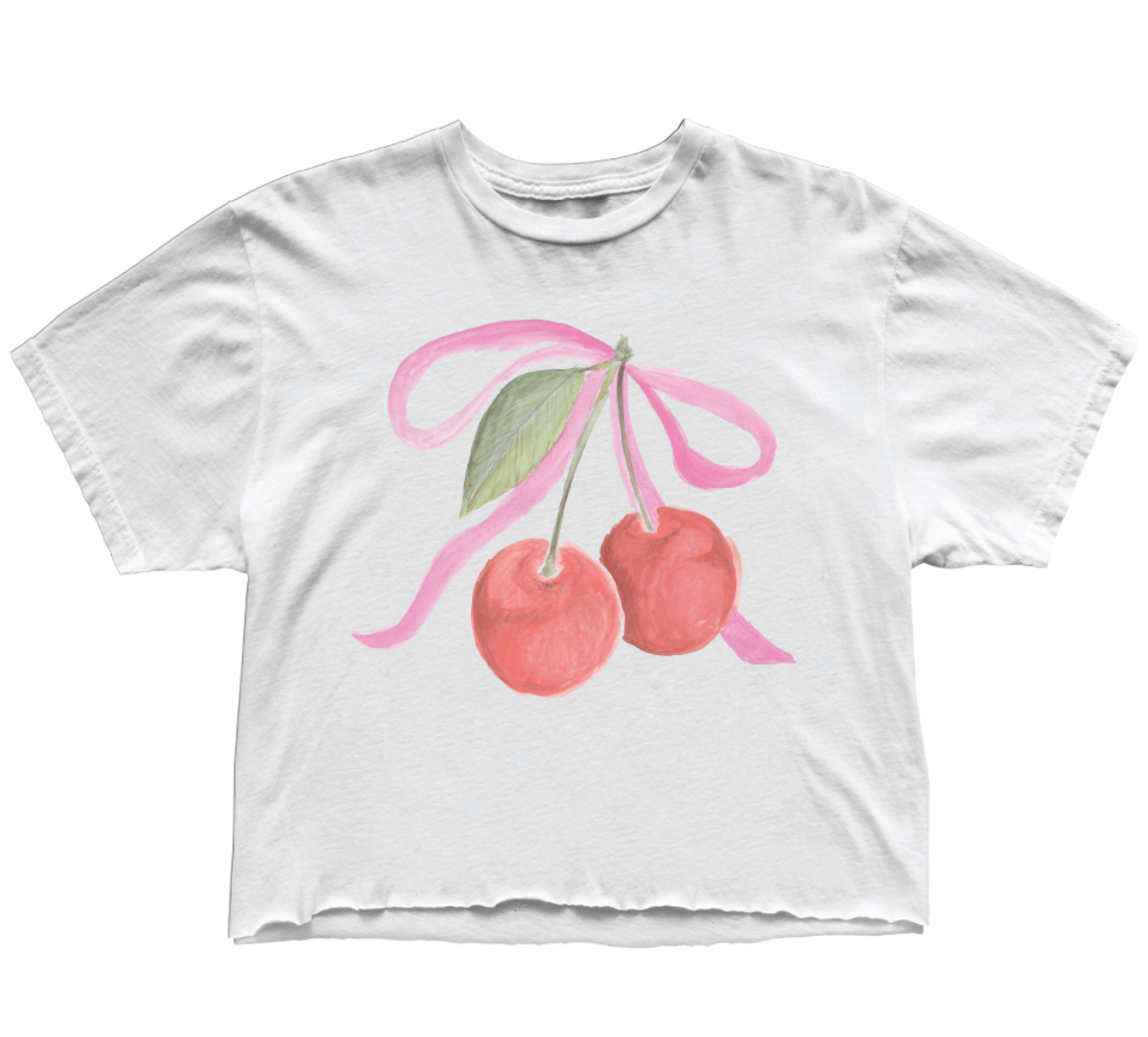 Cherry Cropped Graphic Tee