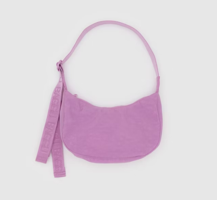 Small Nylon Crescent Bag - Peony