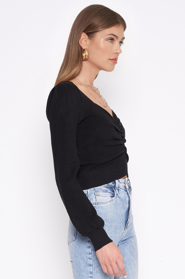 Sweetheart Neckline Knit Top