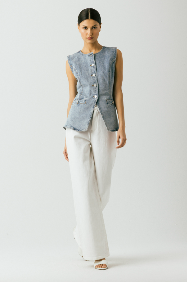 Light Indigo Denim Vest Top