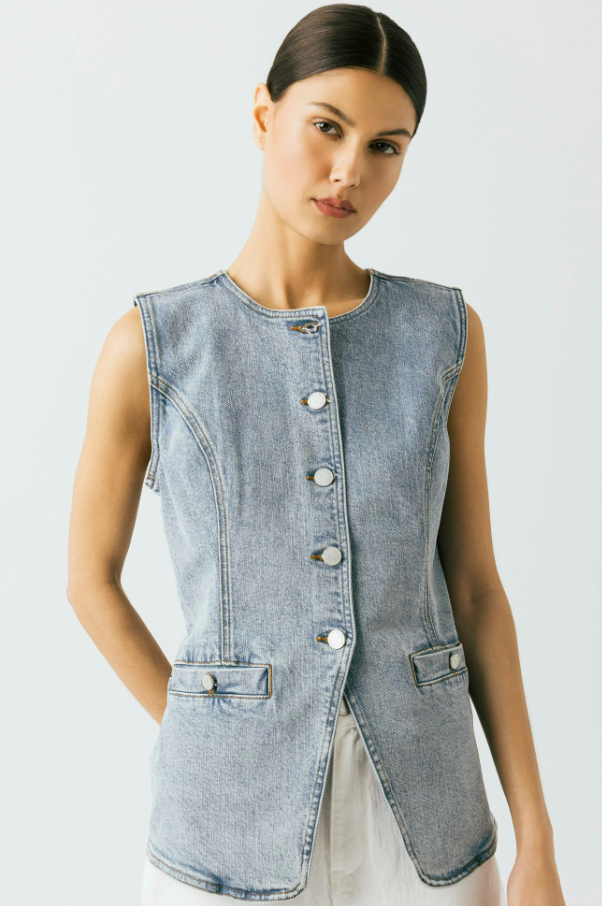 Light Indigo Denim Vest Top
