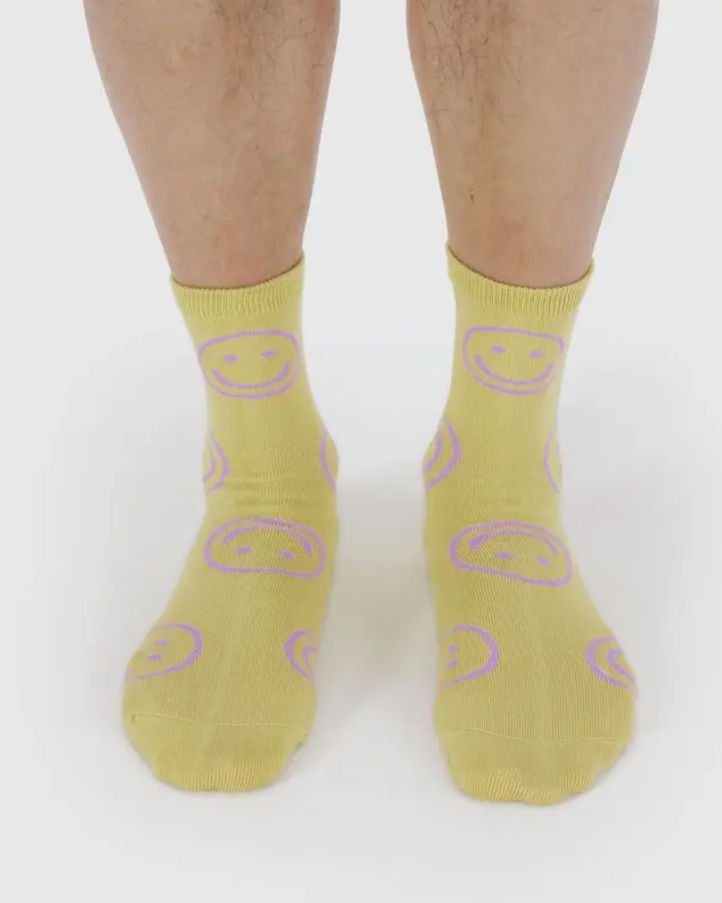Crew Socks - Straw Happy