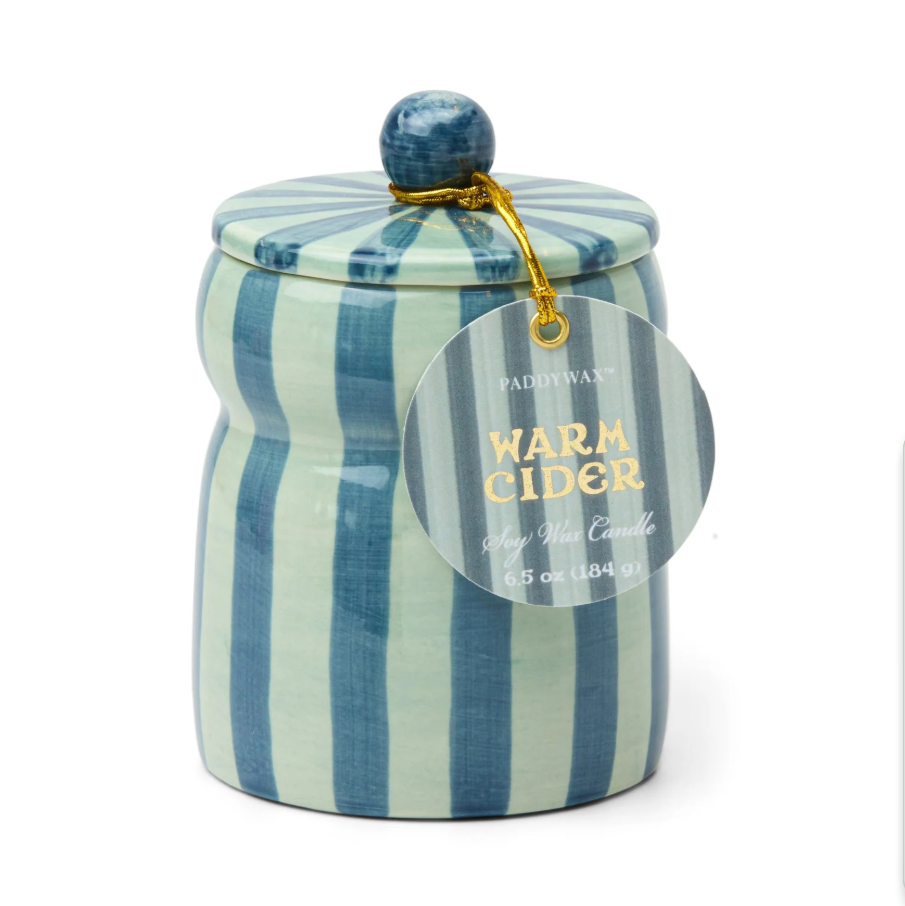 Cabana Blue & Navy Candle - Warm Cider