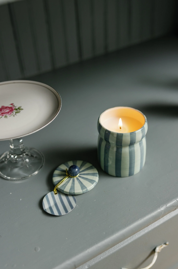 Cabana Blue & Navy Candle - Warm Cider