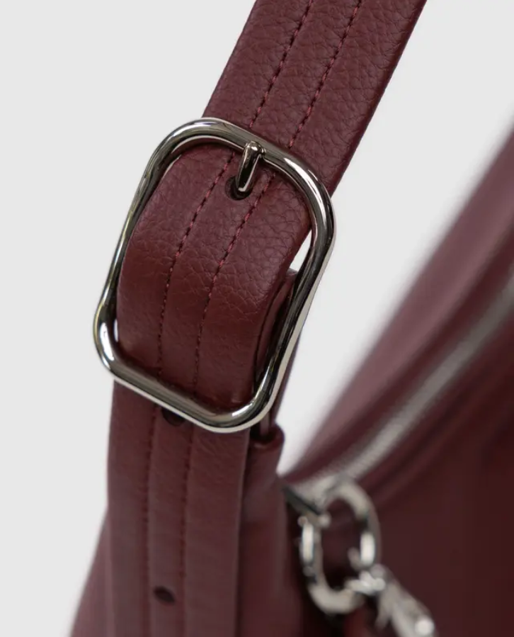 Mini Recycled Leather Shoulder Bag - Mahogany