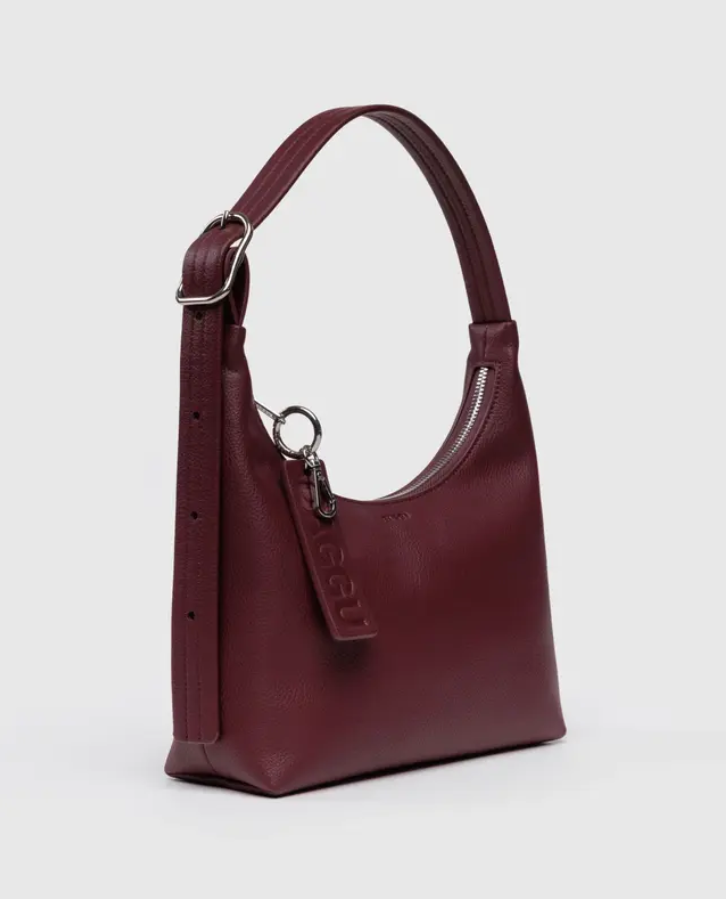Mini Recycled Leather Shoulder Bag - Mahogany