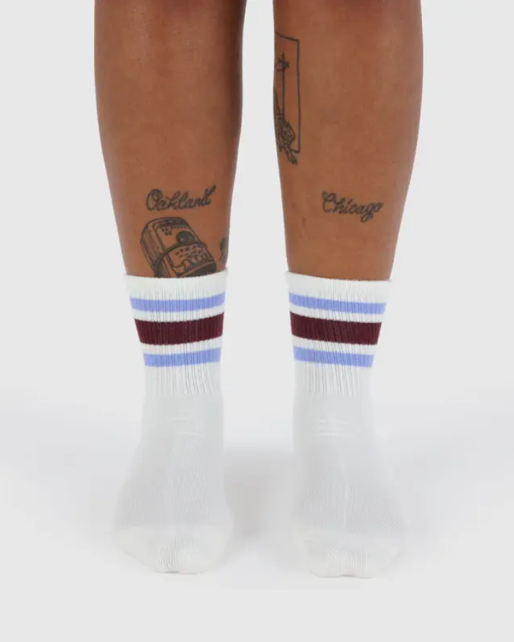 Ribbed Socks - Ivory Stripe