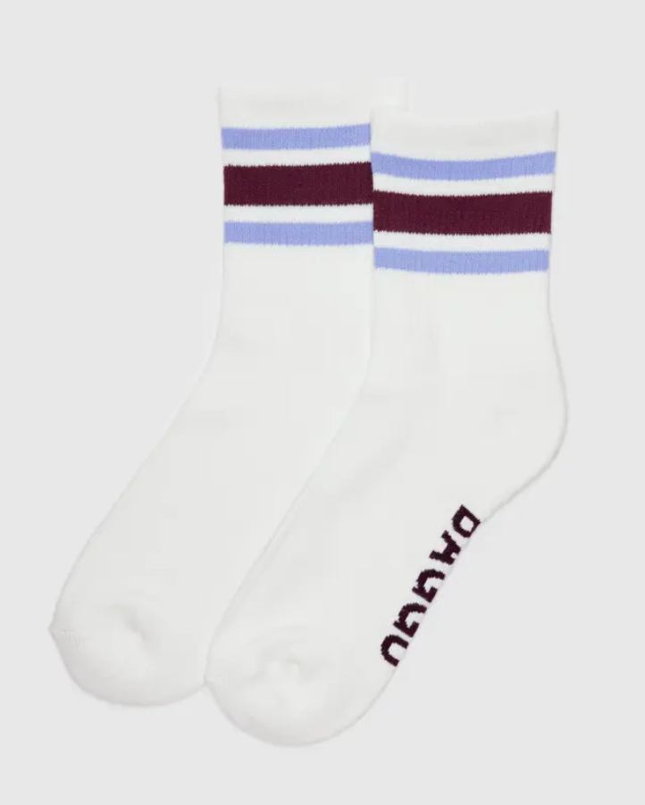 Ribbed Socks - Ivory Stripe