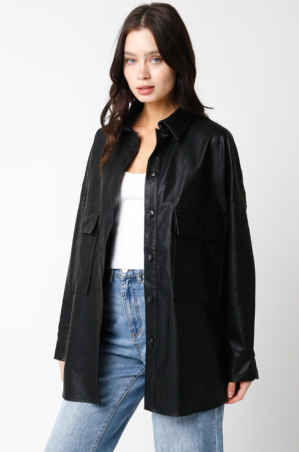 Marsha Leather Shacket