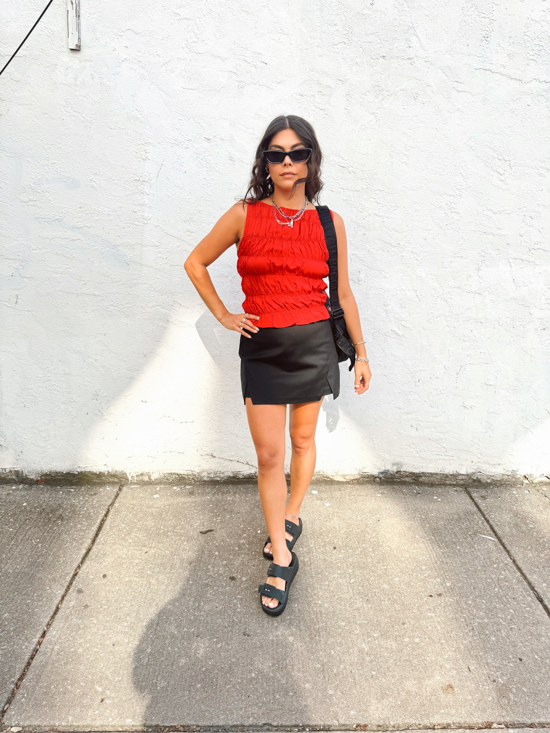 Cut Out Mini Skort - Black