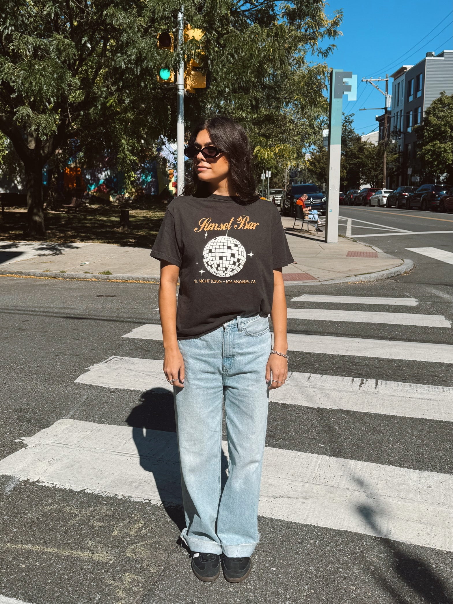 Sunset Bar Disco Ball Graphic Tee
