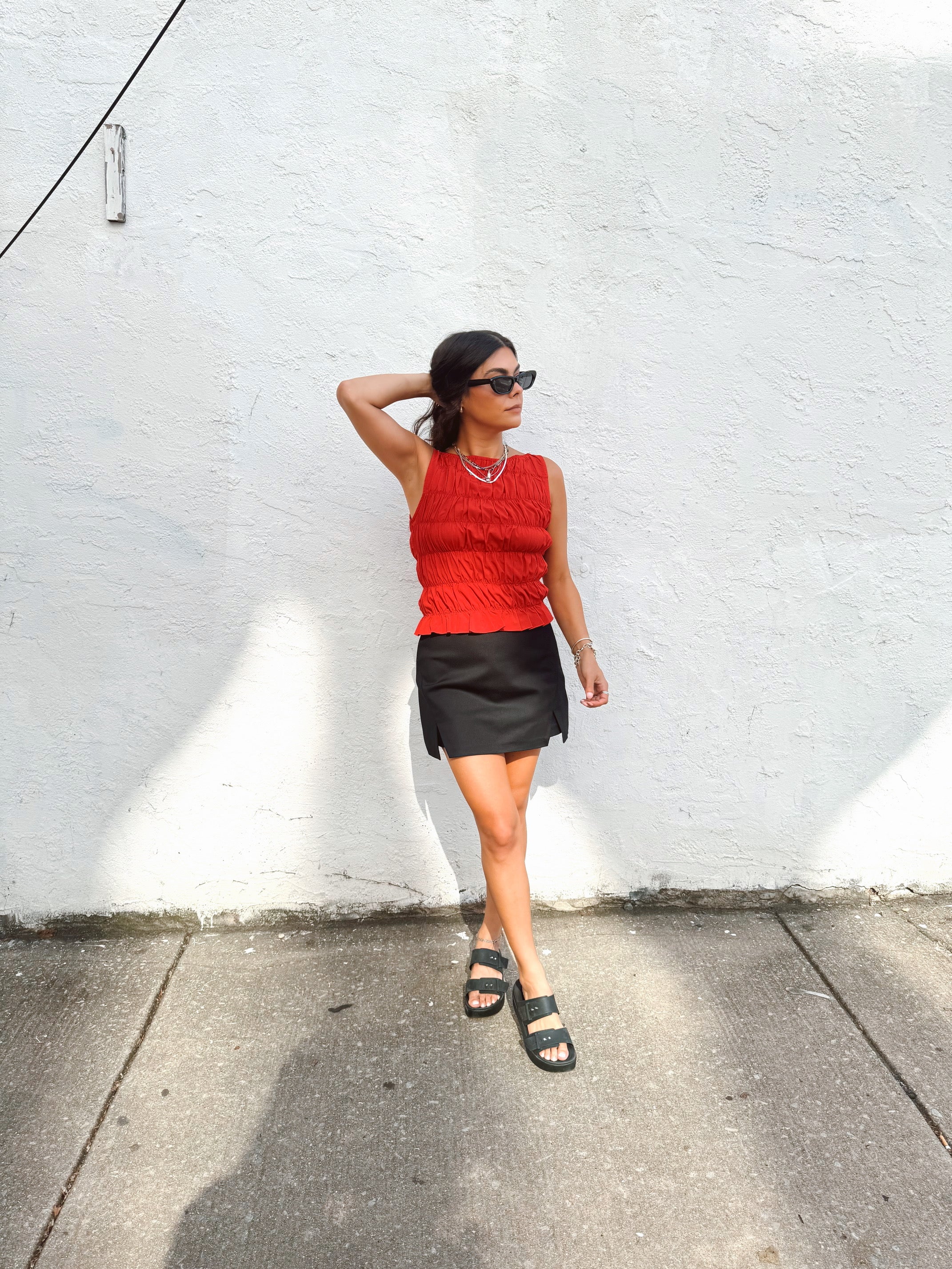 Cut Out Mini Skort - Black