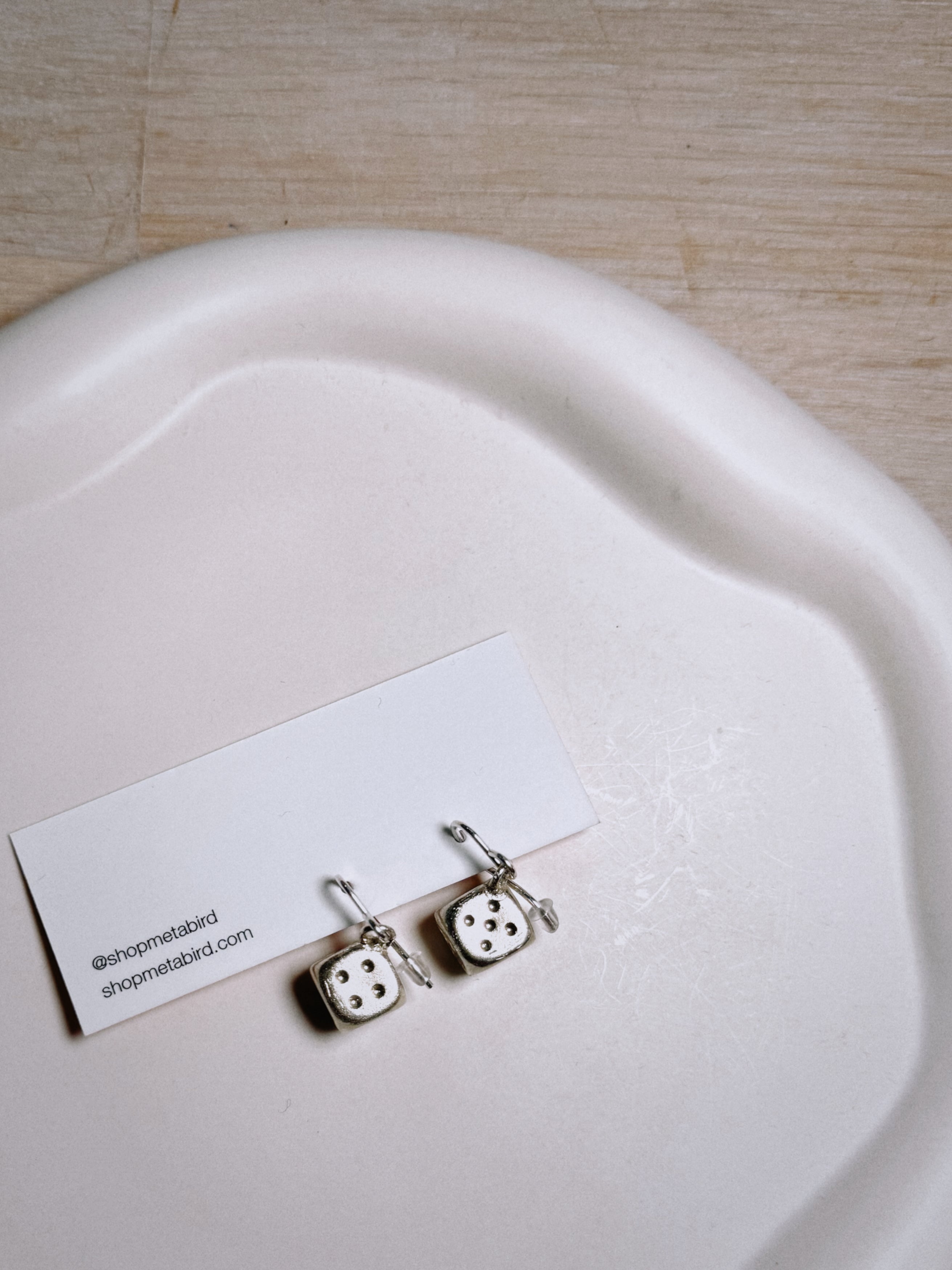 Dice Earrings - Silver