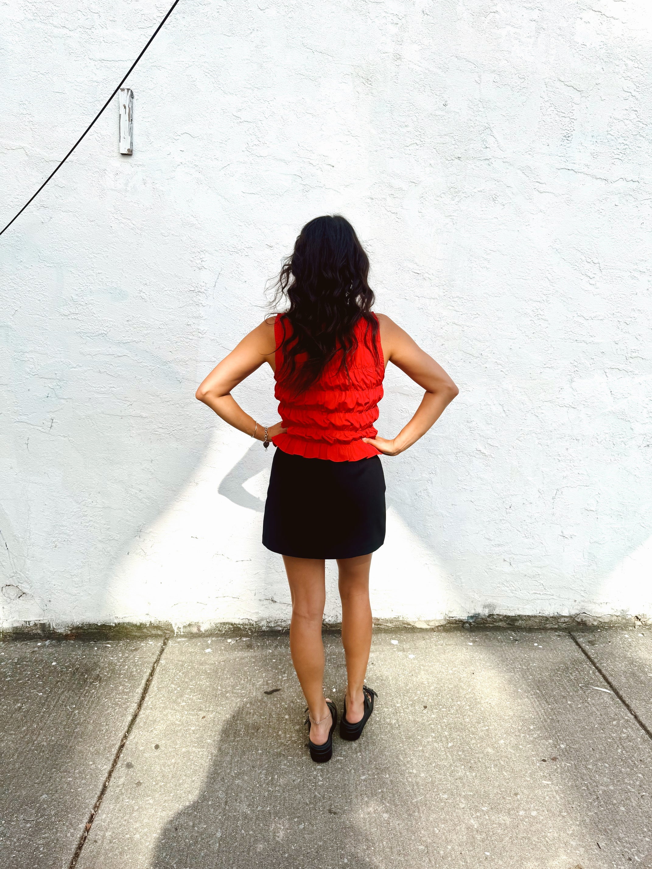 Cut Out Mini Skort - Black