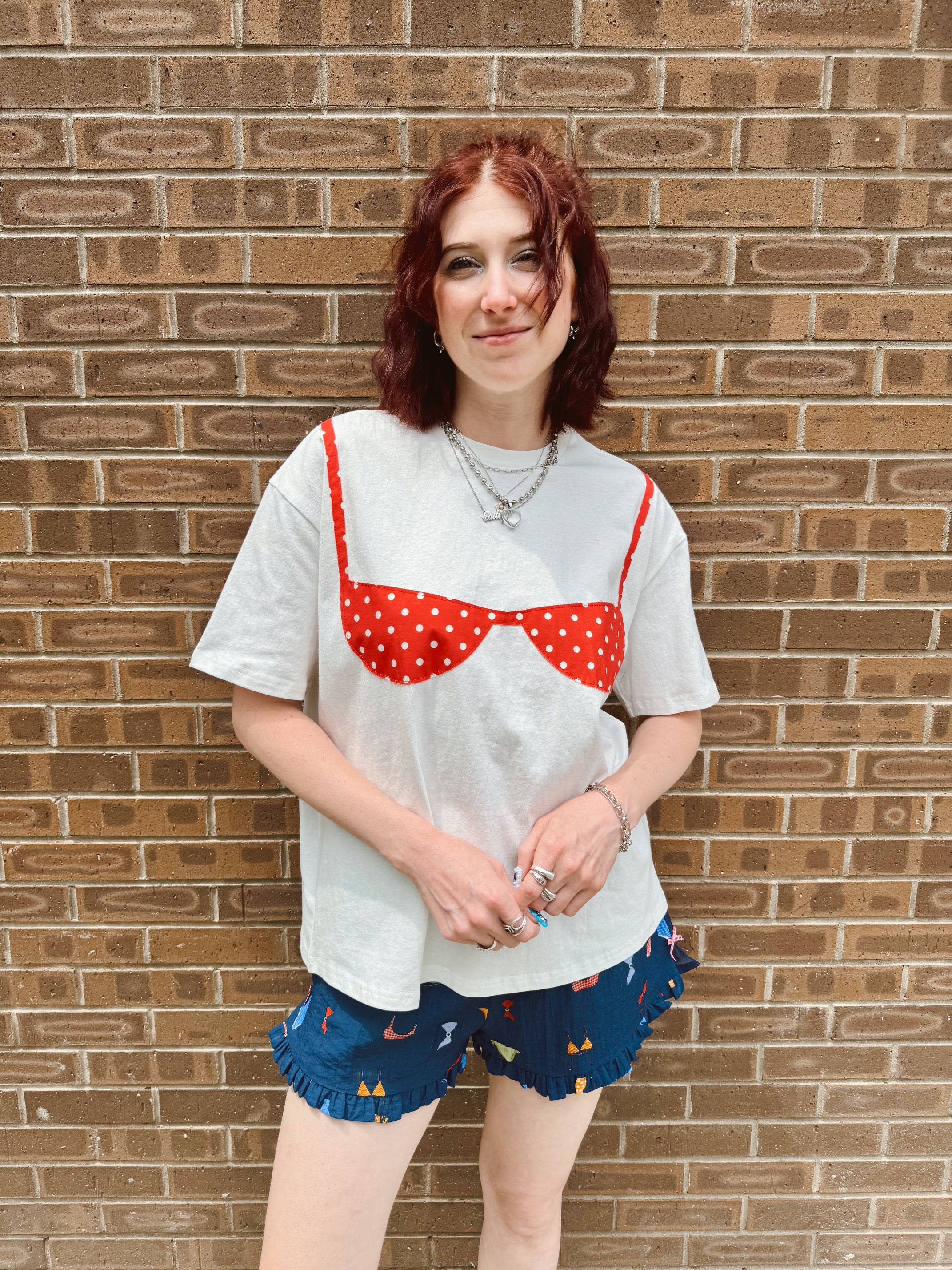 Red Dot Bikini Top Tee