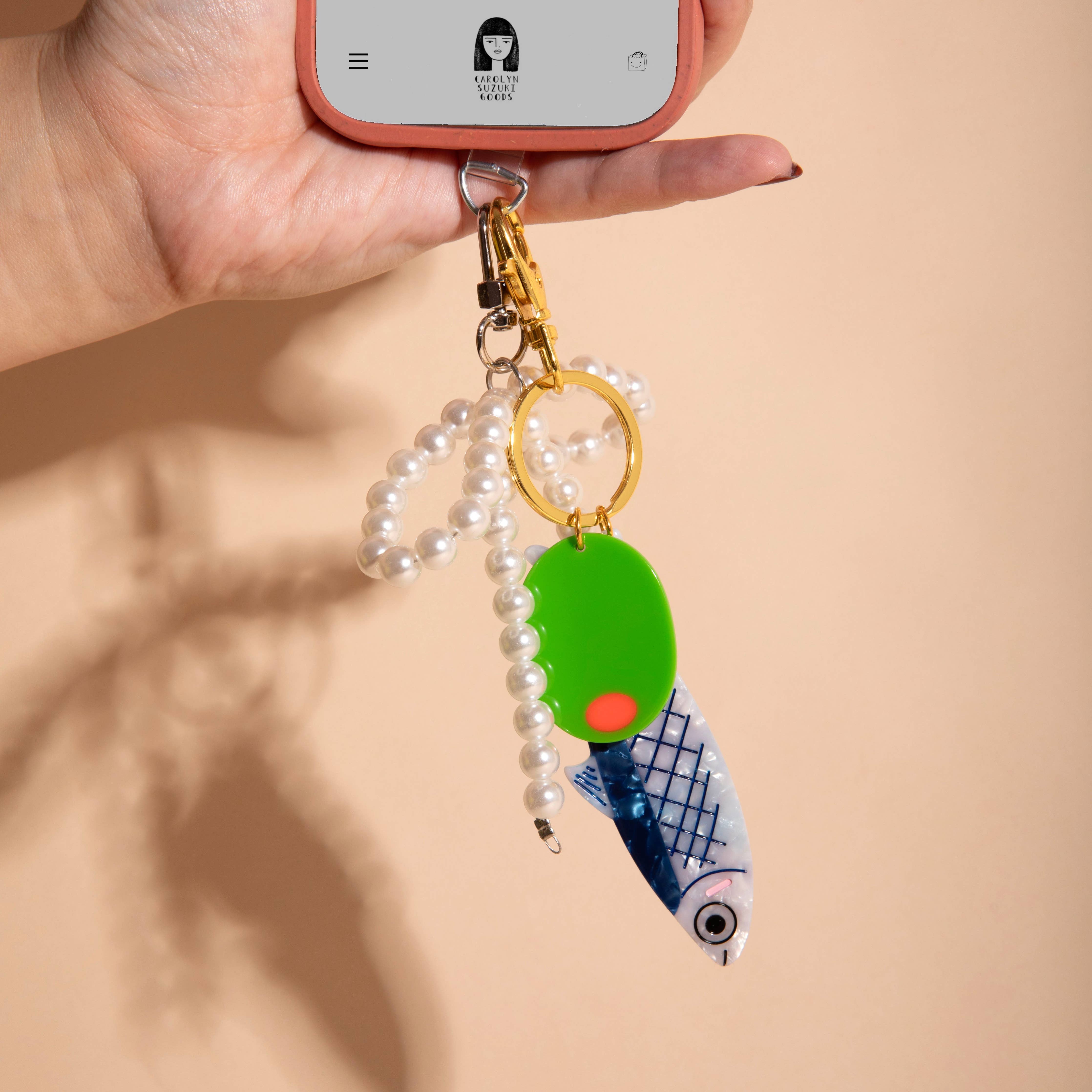 Fish & Olive Bag Charm
