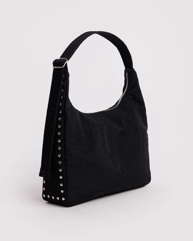 Nylon Shoulder Bag -  Studs