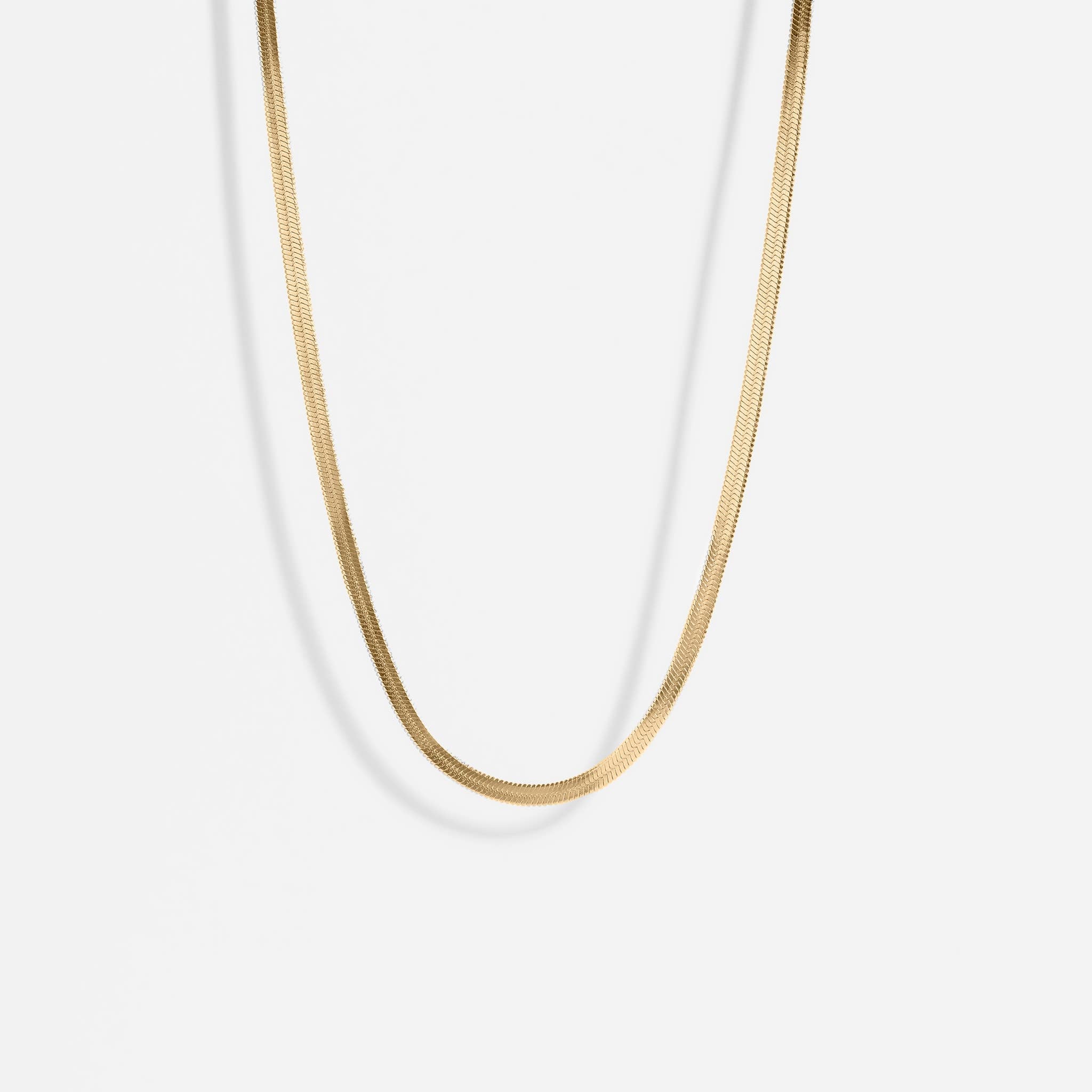 18K Gold Plated Herringbone Chain Necklace