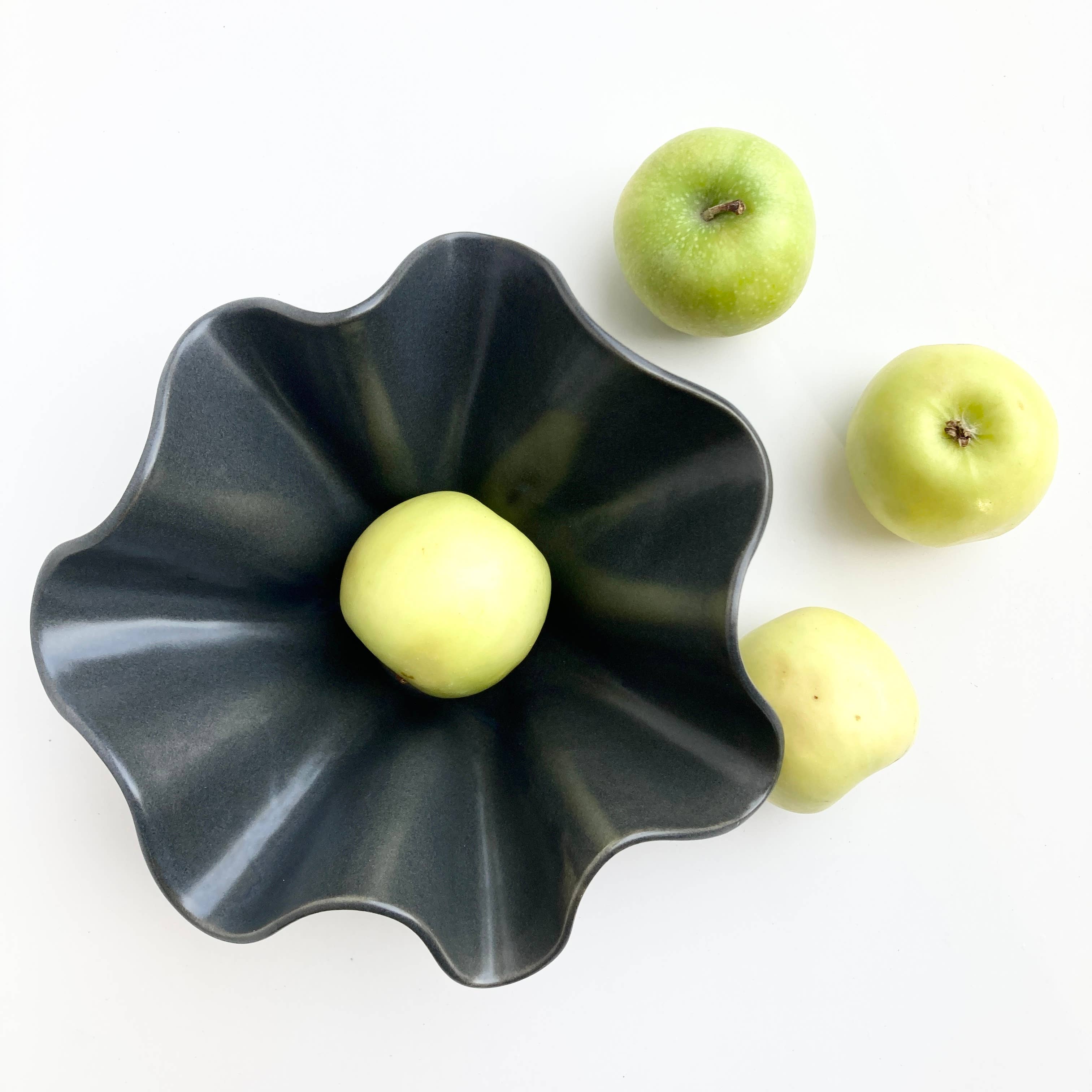 Satin Charcoal Handkerchief Trinket Bowl 