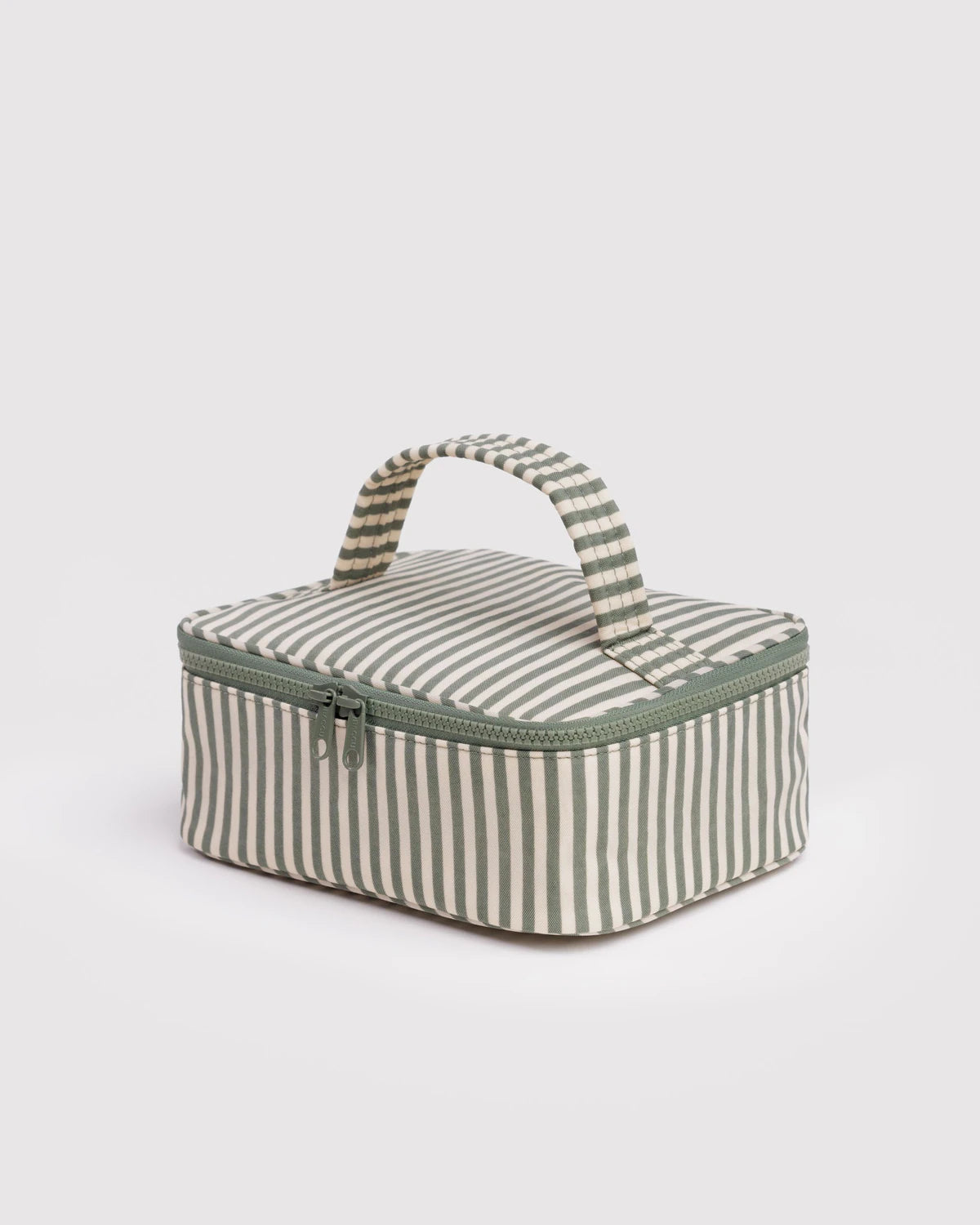 Small Cosmetic Case - Sage Stripe