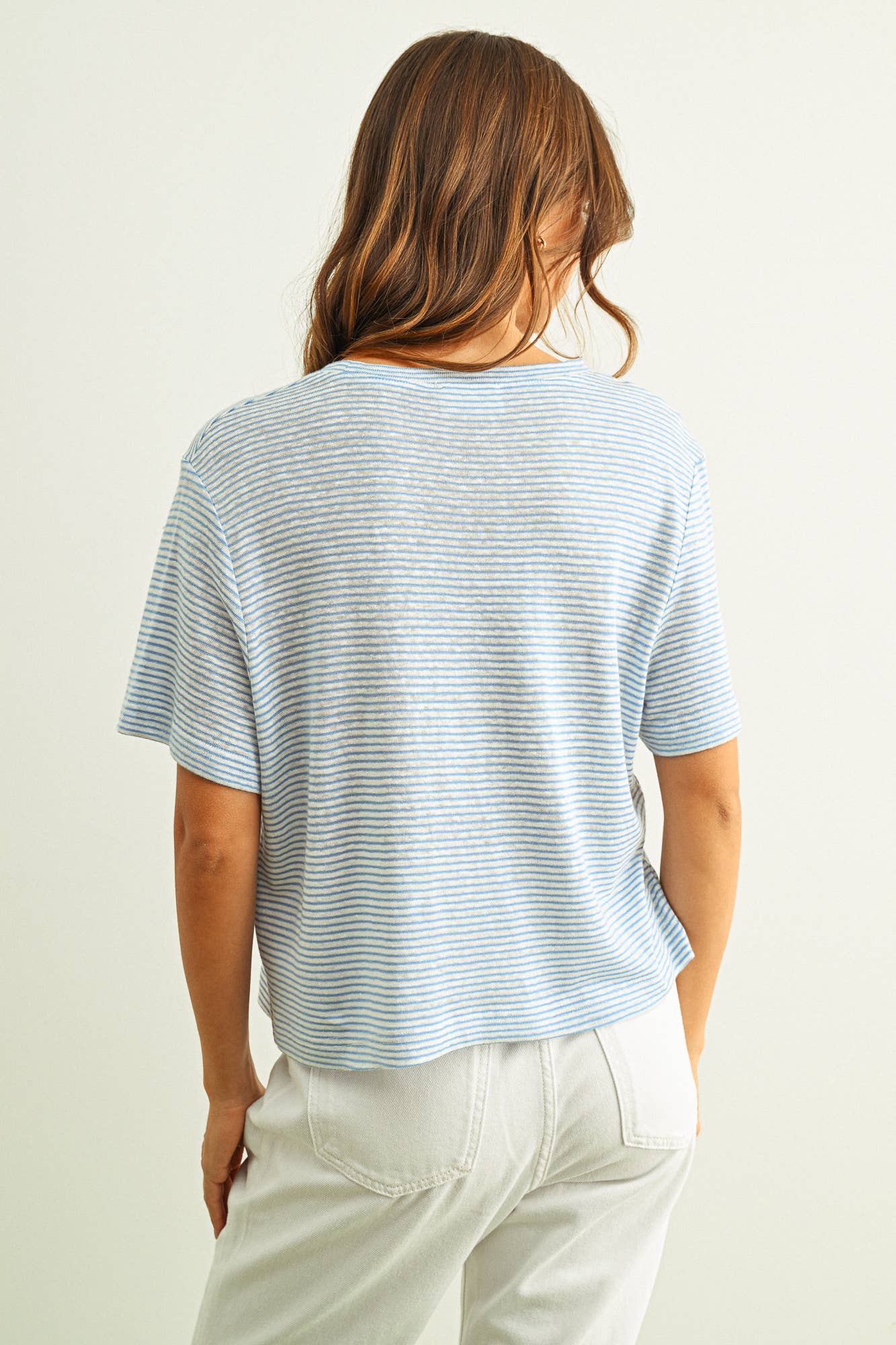 Blue Stripe Boxy Tee