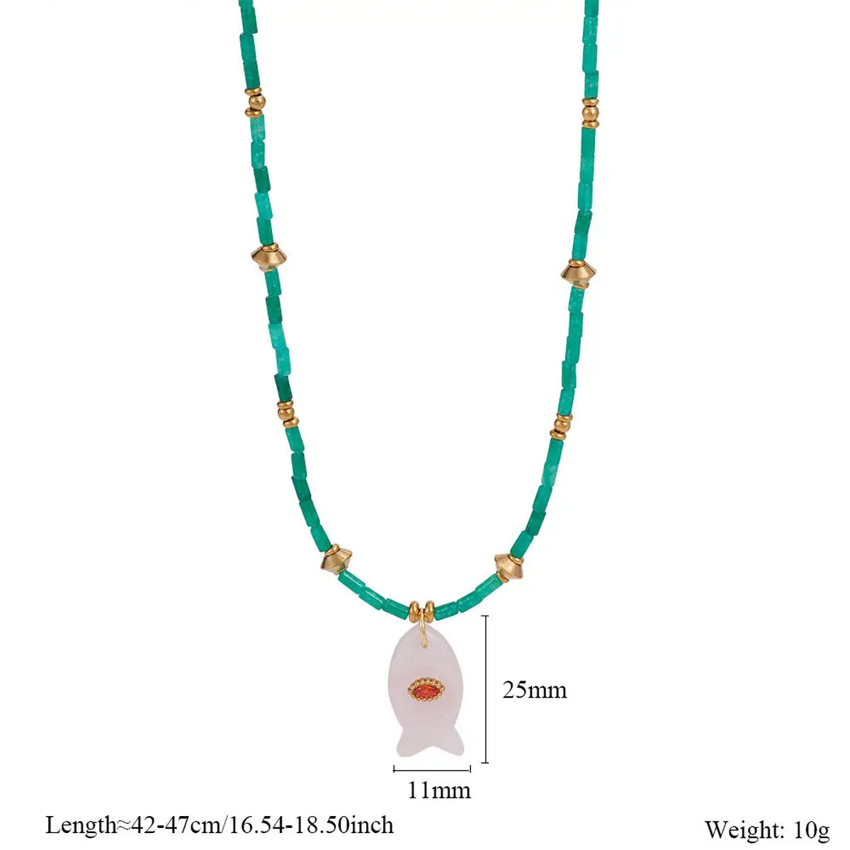 Beaded Fish Gem Necklace