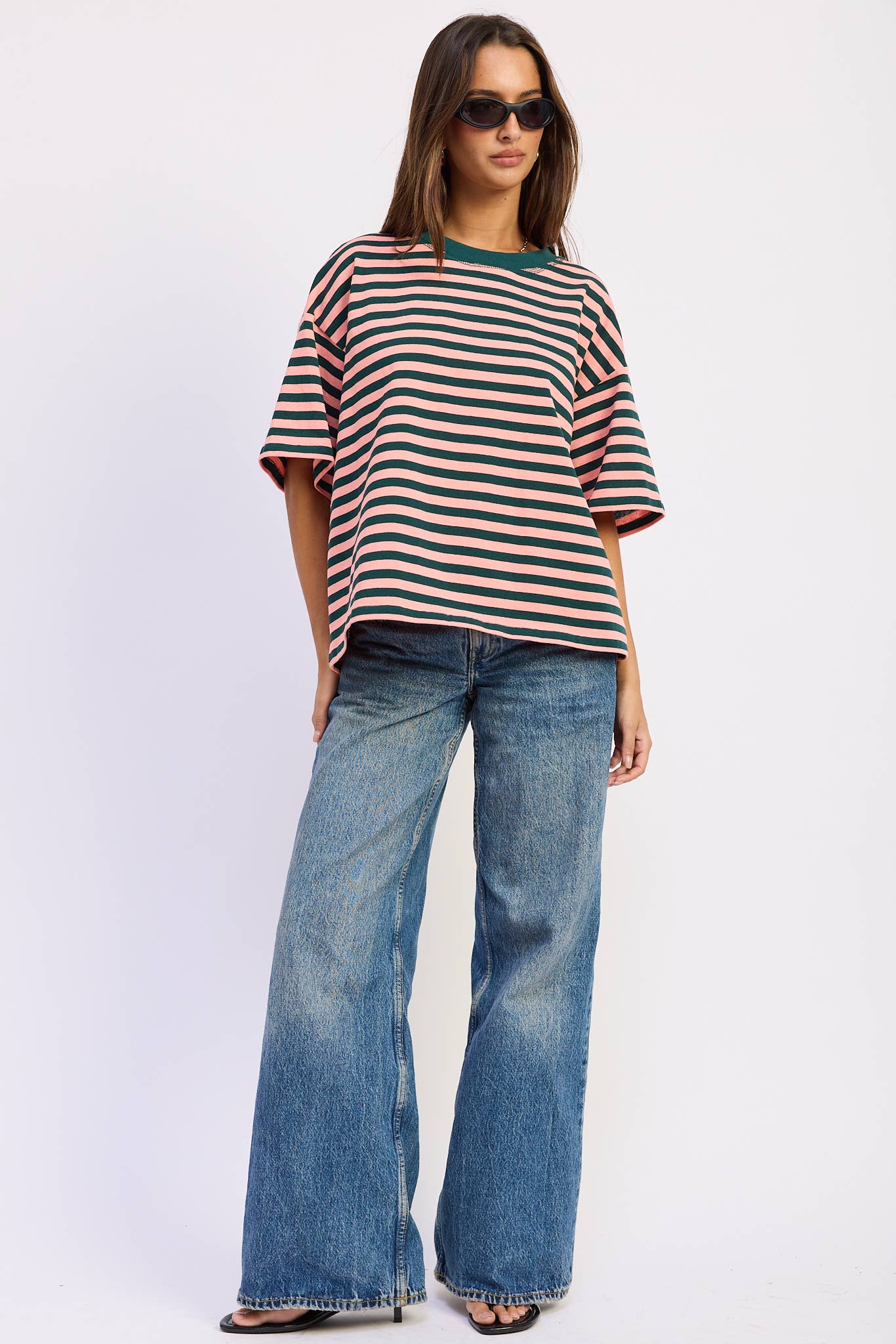 Oversized Stripe Short Sleeve T-Shirt