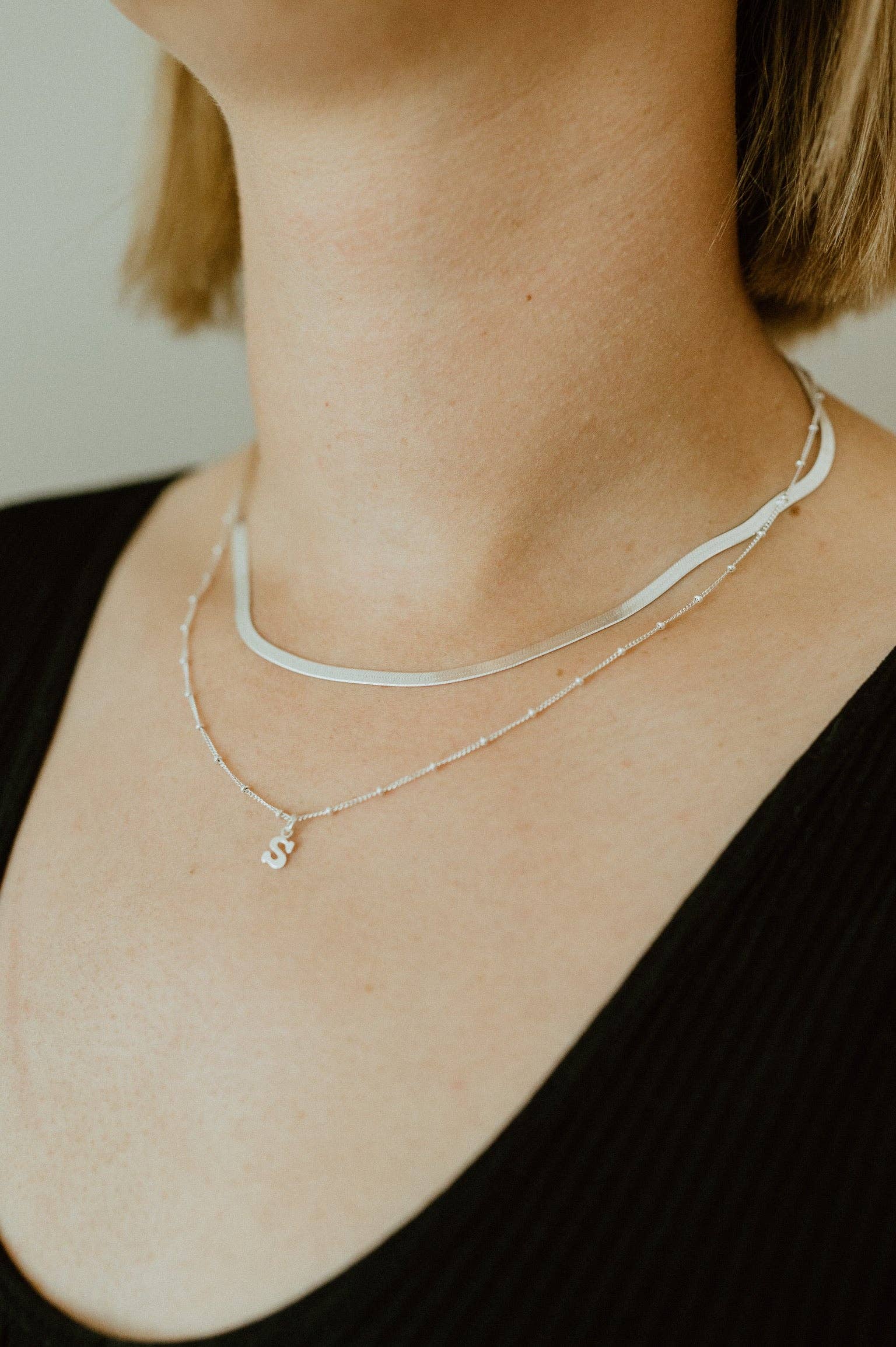 Herringbone Chain Necklace: Silver / 3mm