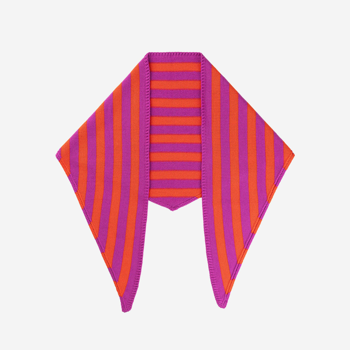 Simple Stripe Triangle Scarf: Poppy Magenta
