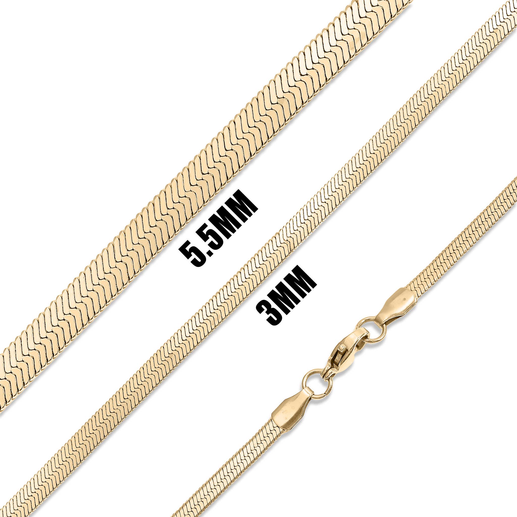 18K Gold Plated Herringbone Chain Necklace