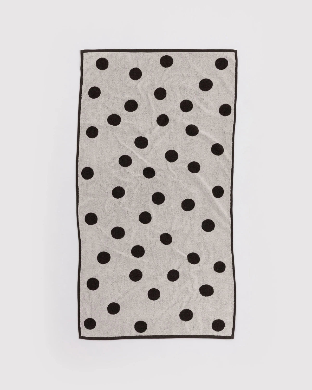 Bath Towel - Cream and Black Polka Dot