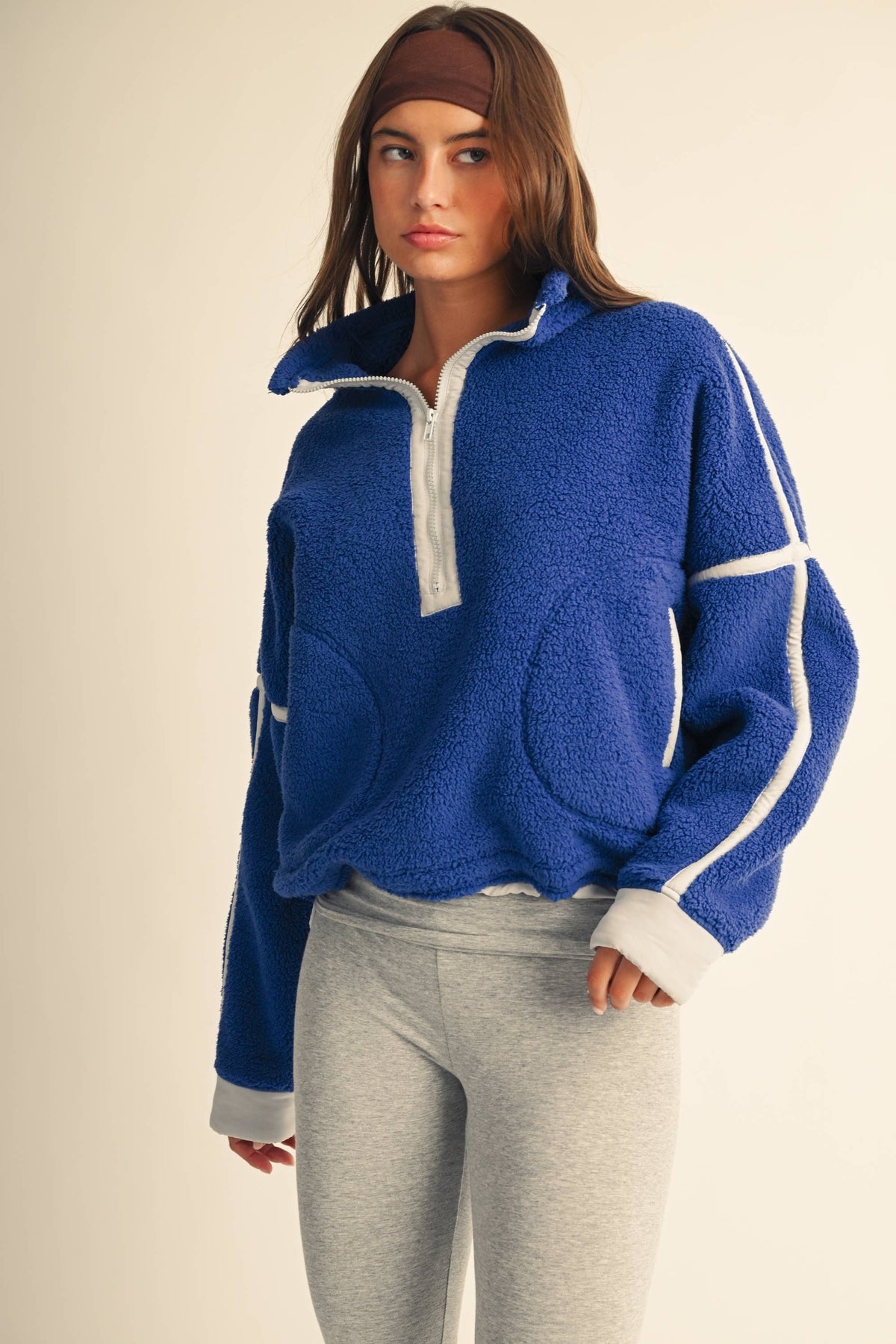 Contrast Trim Fleece Half-Zip