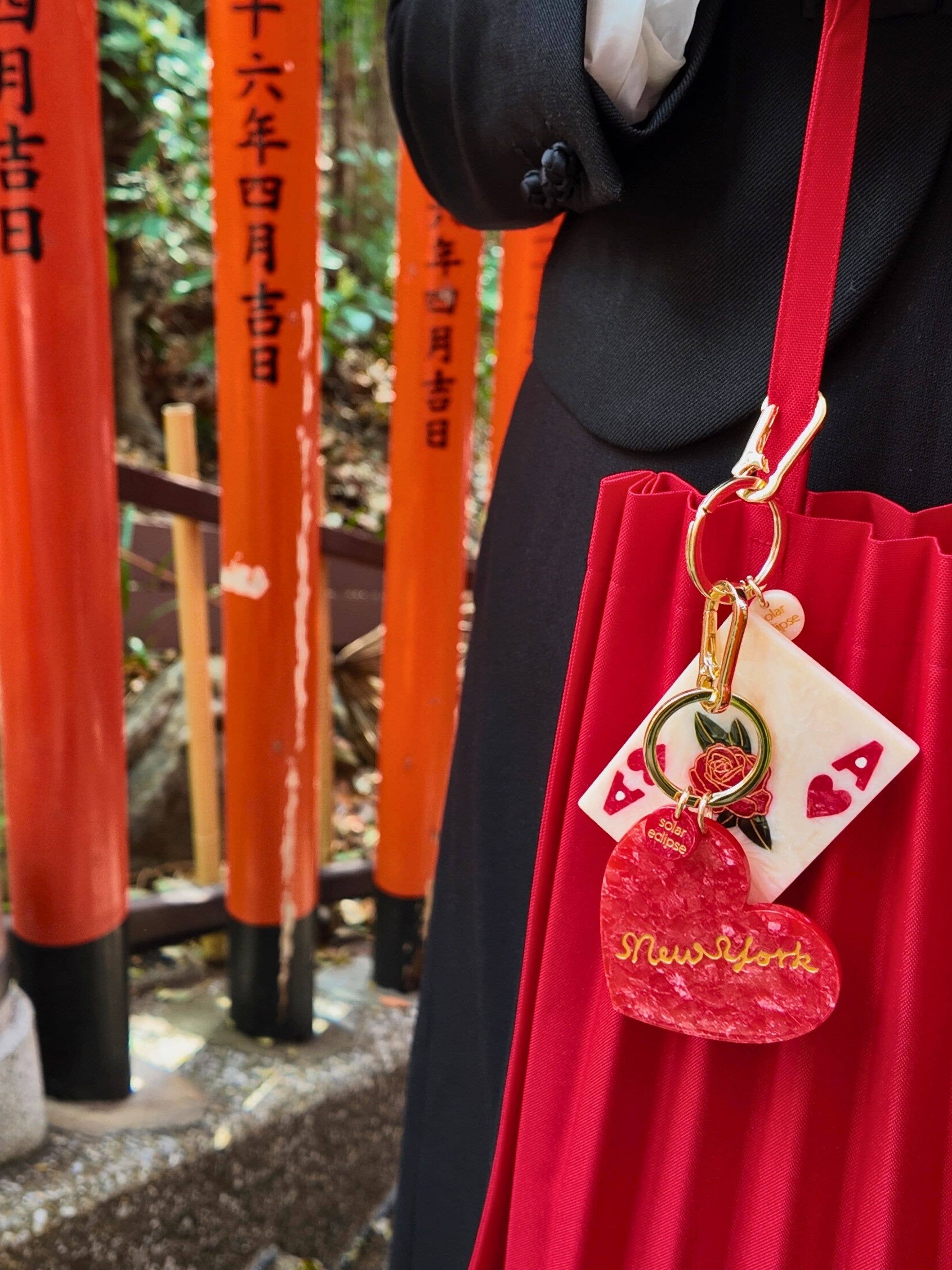 Hand-Painted Ace of Hearts Bag Charm + Keychain