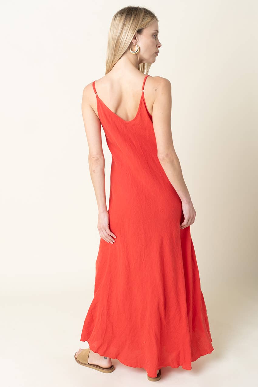 Adeline Flowy Linen Maxi Dress