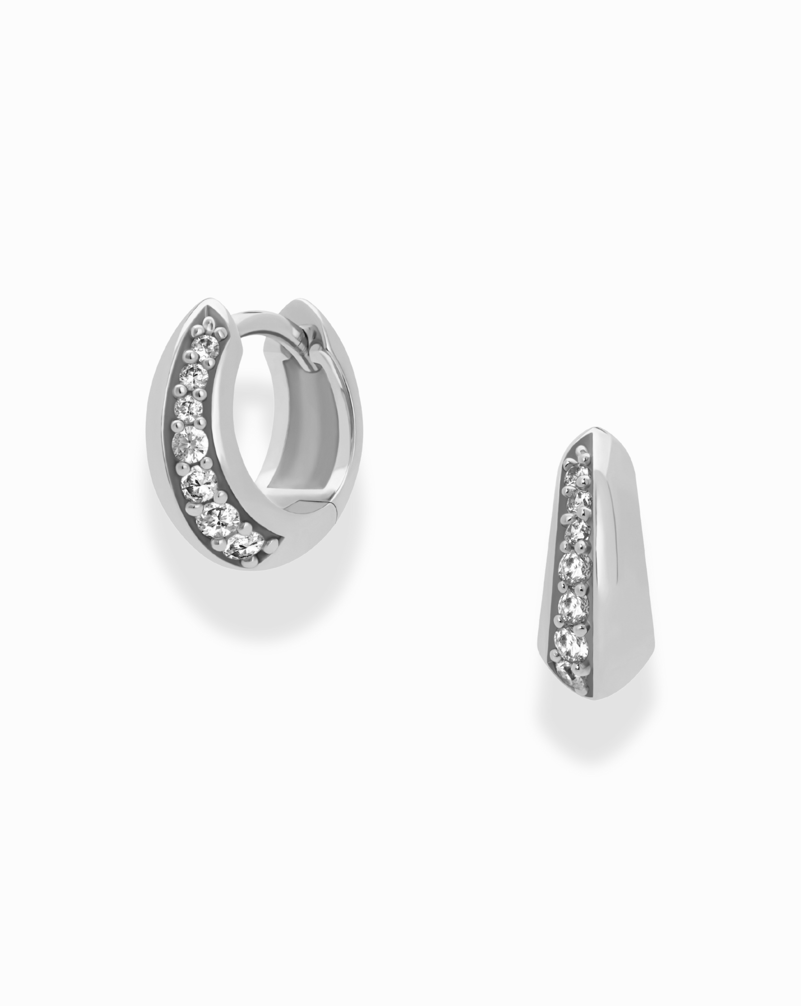 Petite Corey Pave Hoops - silver