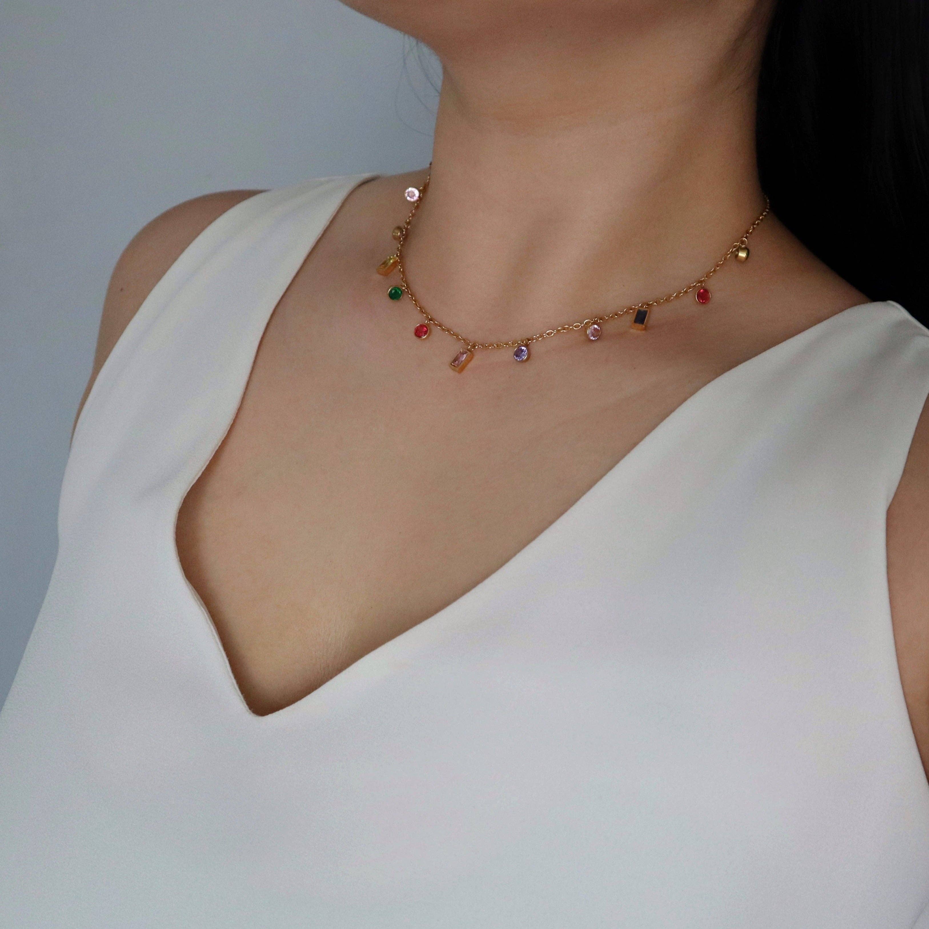 Kahlea Necklace | Multicolor Gem Necklace