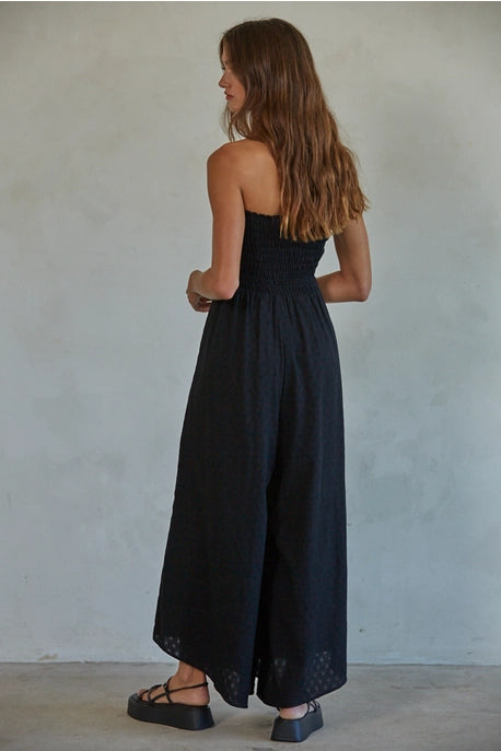 Black Strapless Jumpsuit