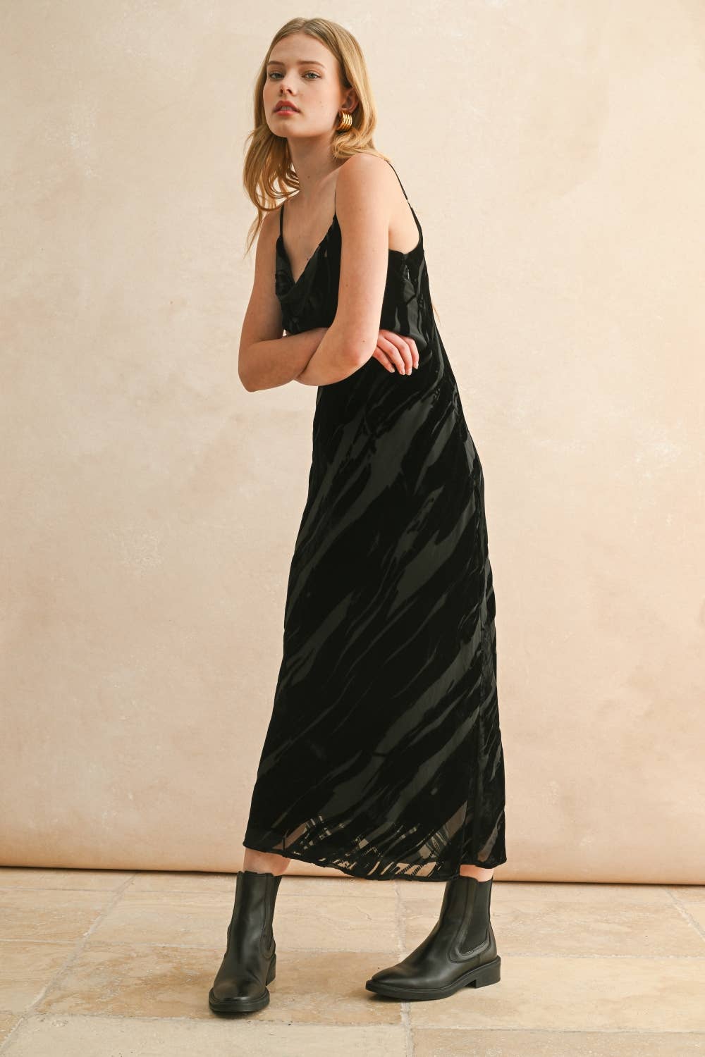 Velvet Textured Maxi Dress