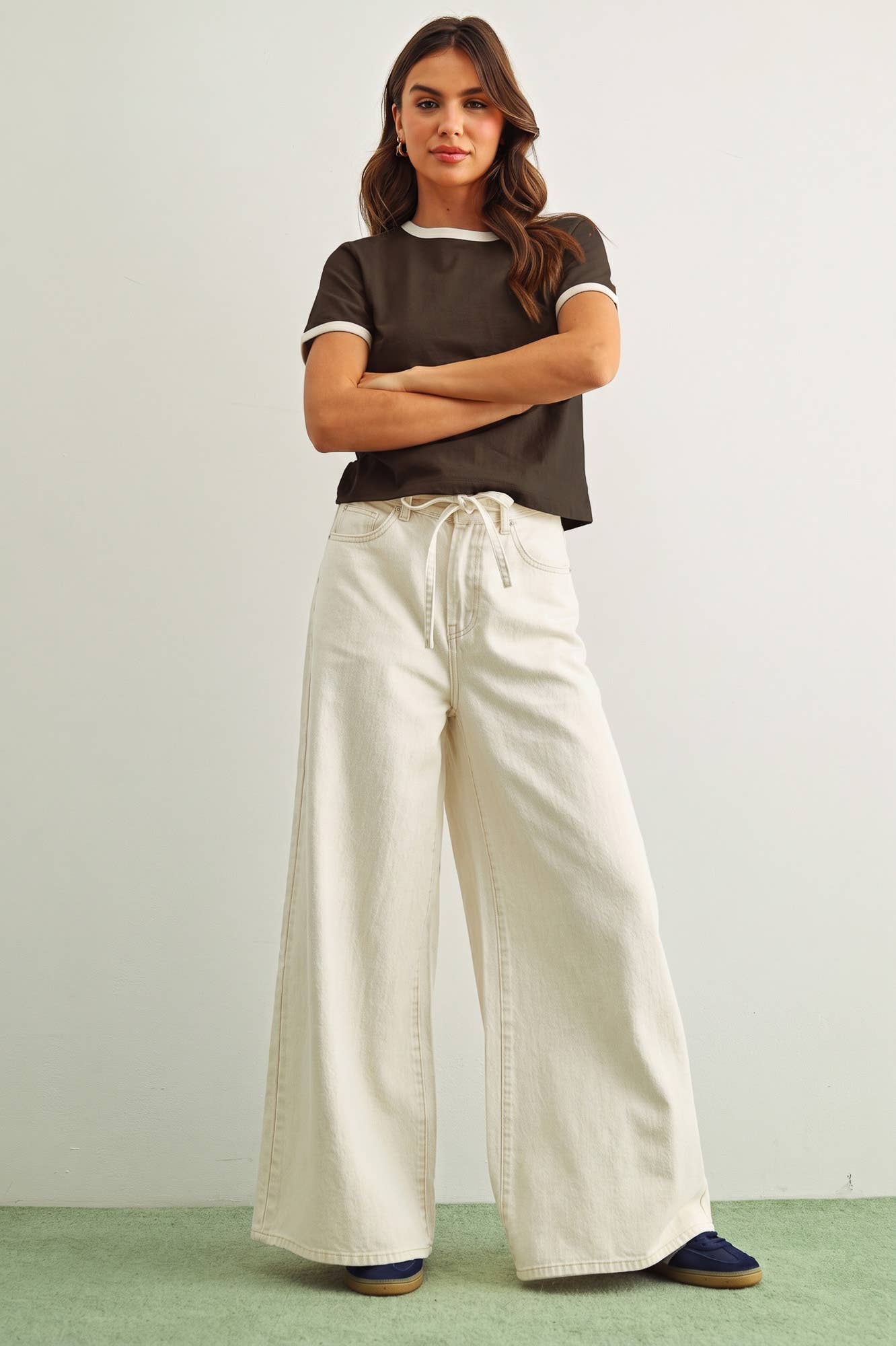 Essential Ringer Tee Brown