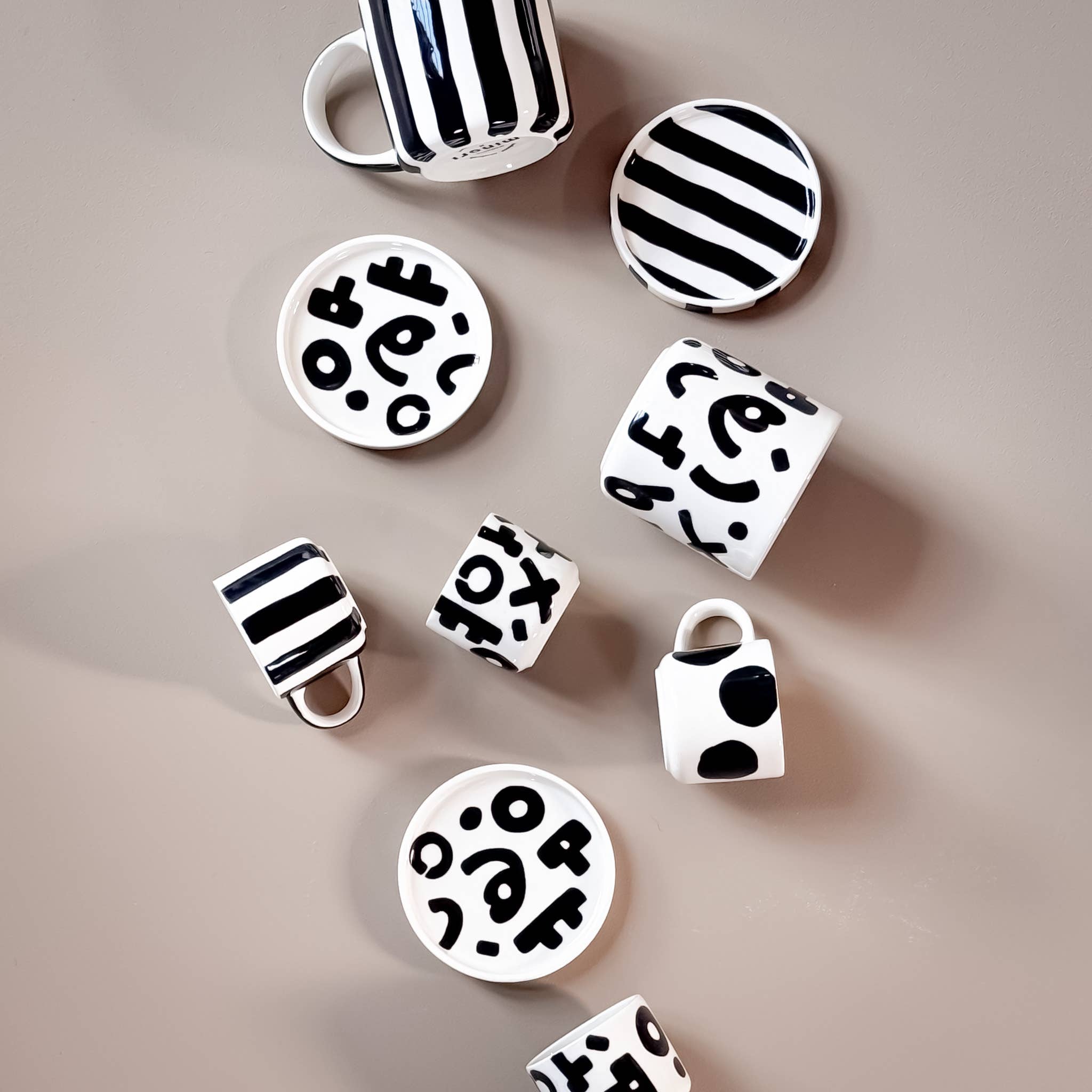 Espresso Stripes - volcano black (set of 2 - 4 pieces)