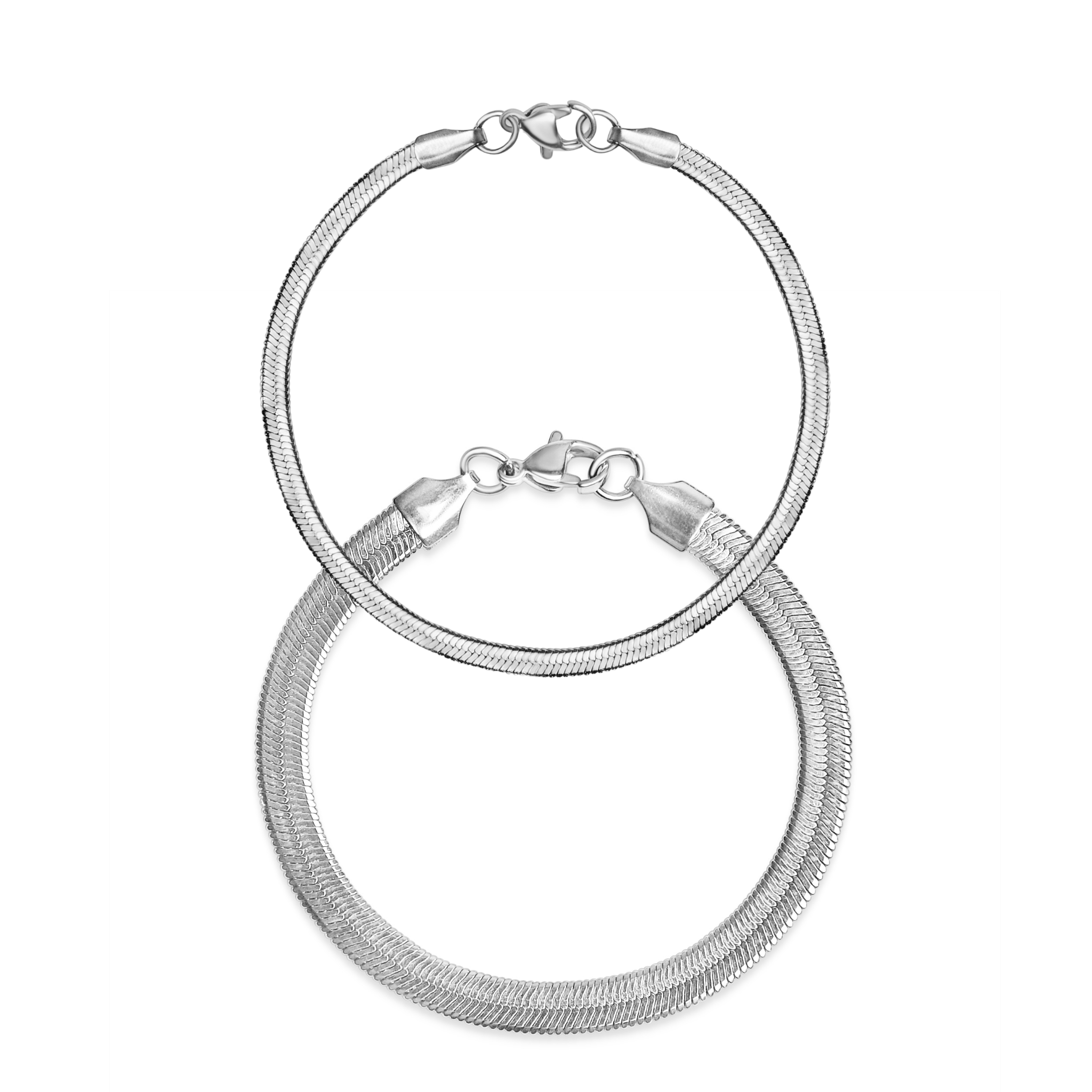 Stainless Steel Herringbone Chain Bracelet: 7" / 3mm