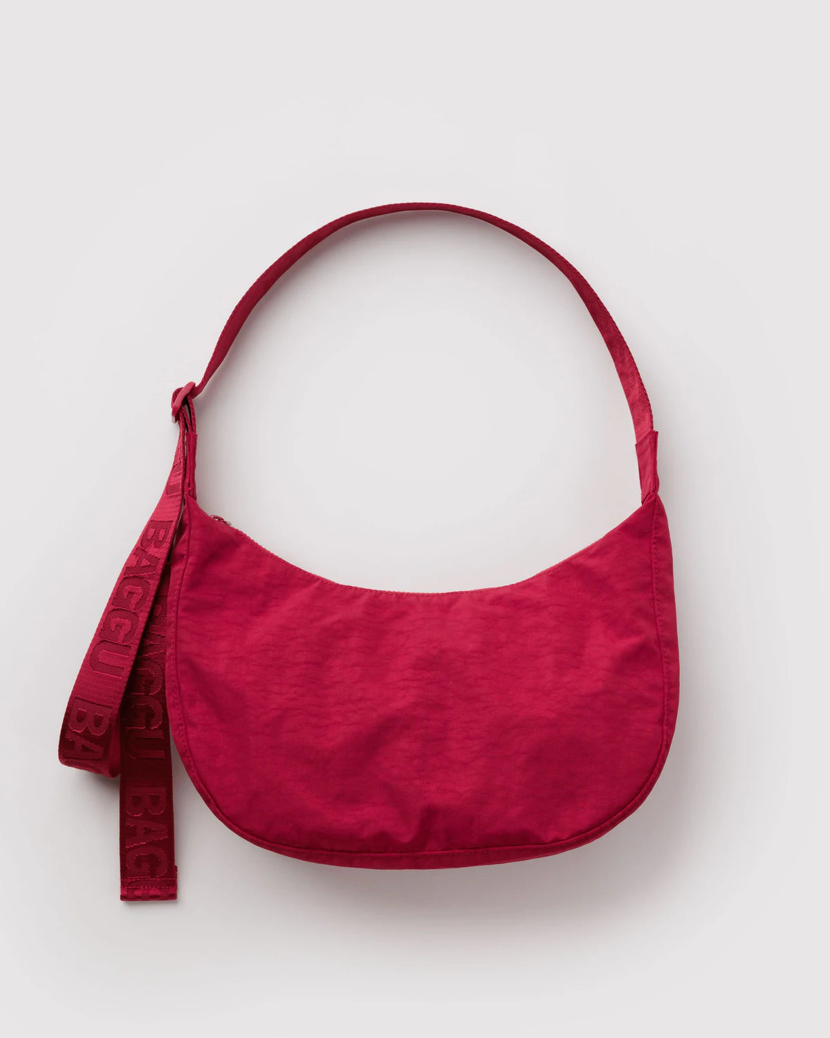 Medium Nylon Crescent Bag -  Cherry