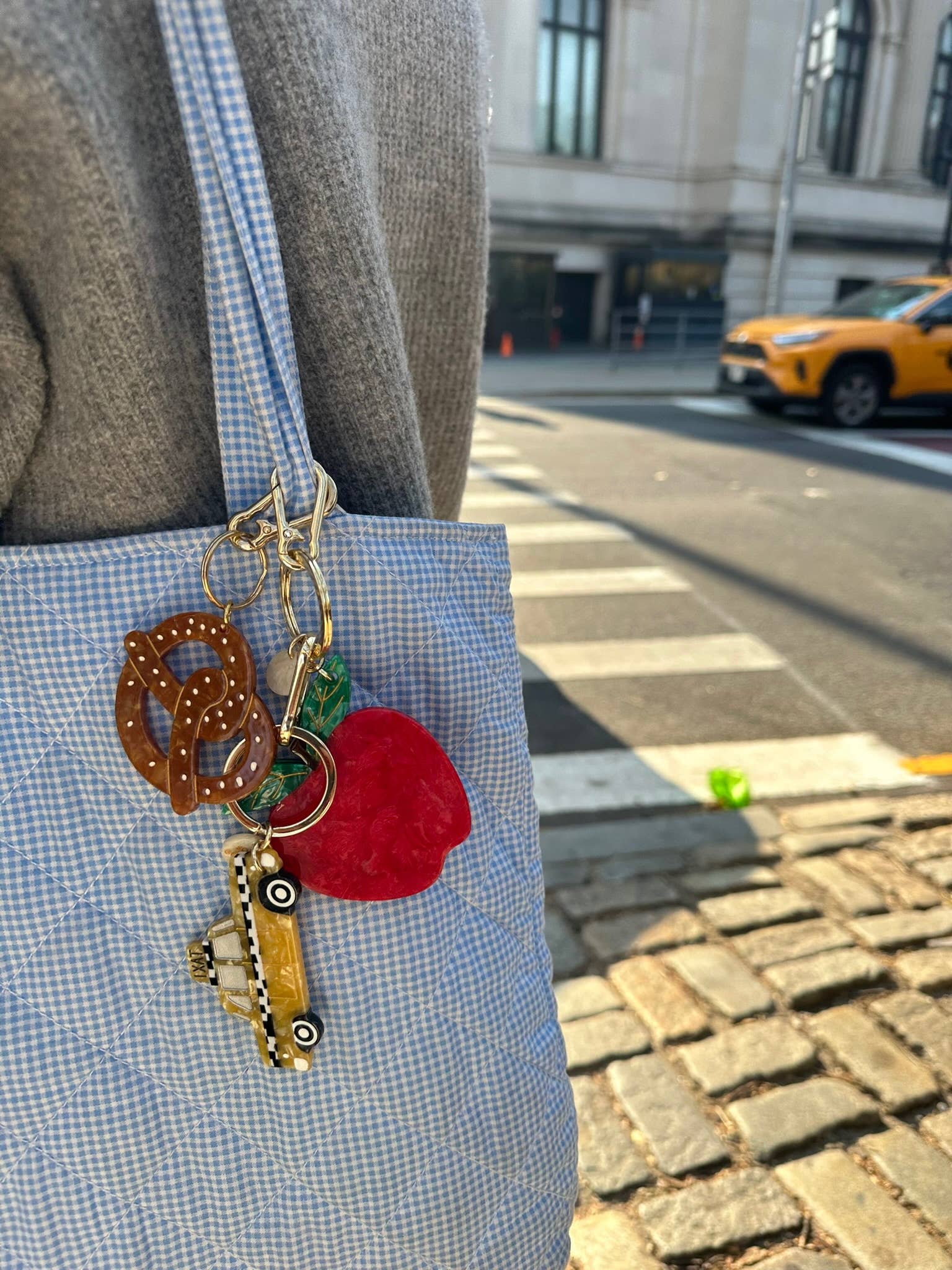 Hand-painted Pretzel Bag Charm & Keychain