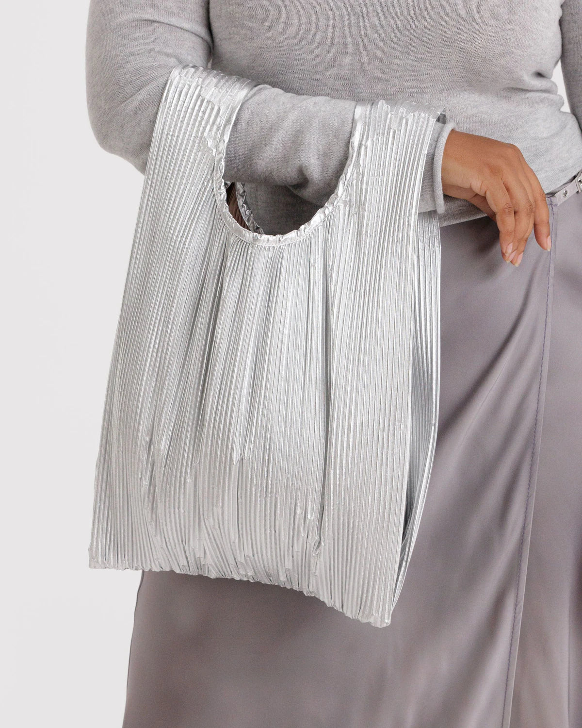 Pleated Baggu - Chrome