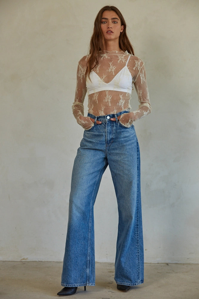 Aubrey Ruby Lace Top - Ivory